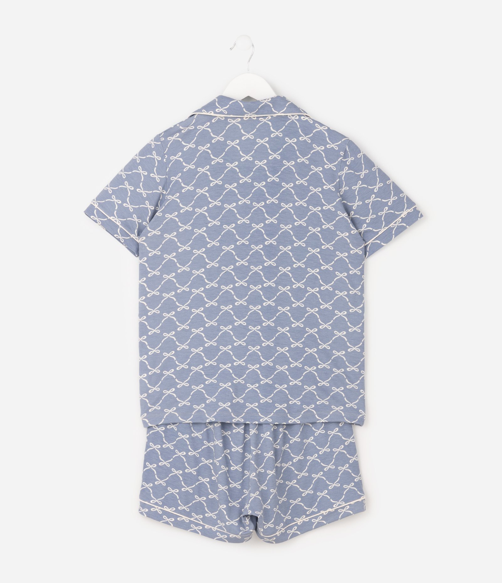 Pijama Americano Infantil Estampa Laços - Tam 7 a 14 Anos Azul 4