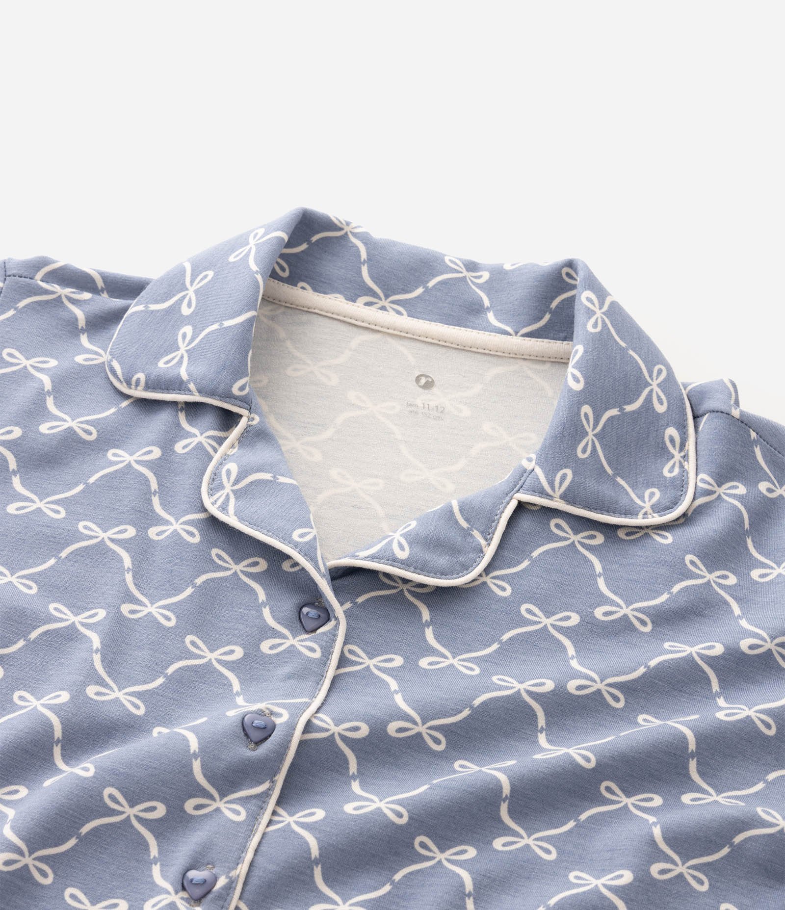 Pijama Americano Infantil Estampa Laços - Tam 7 a 14 Anos Azul 6