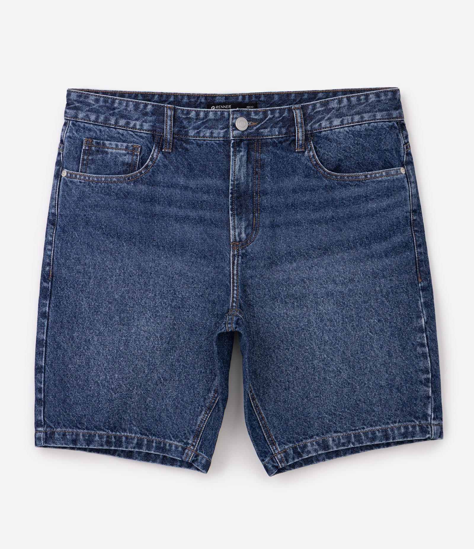 Bermuda Slim em Jeans com Bolsos Funcionais Azul 6