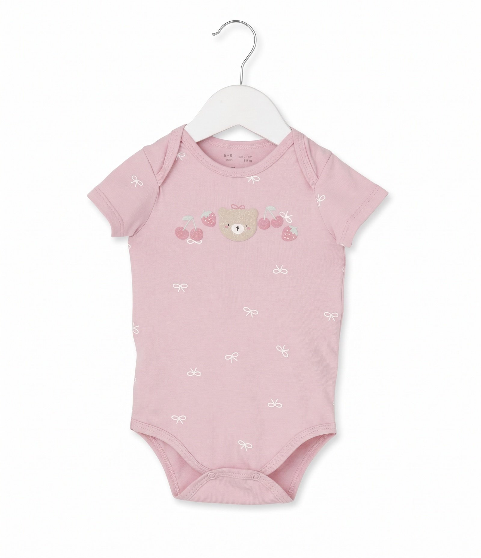 Body Bebê em Cotton com Estampa de Morangos - Tam RN a 18 Meses Rosa 4