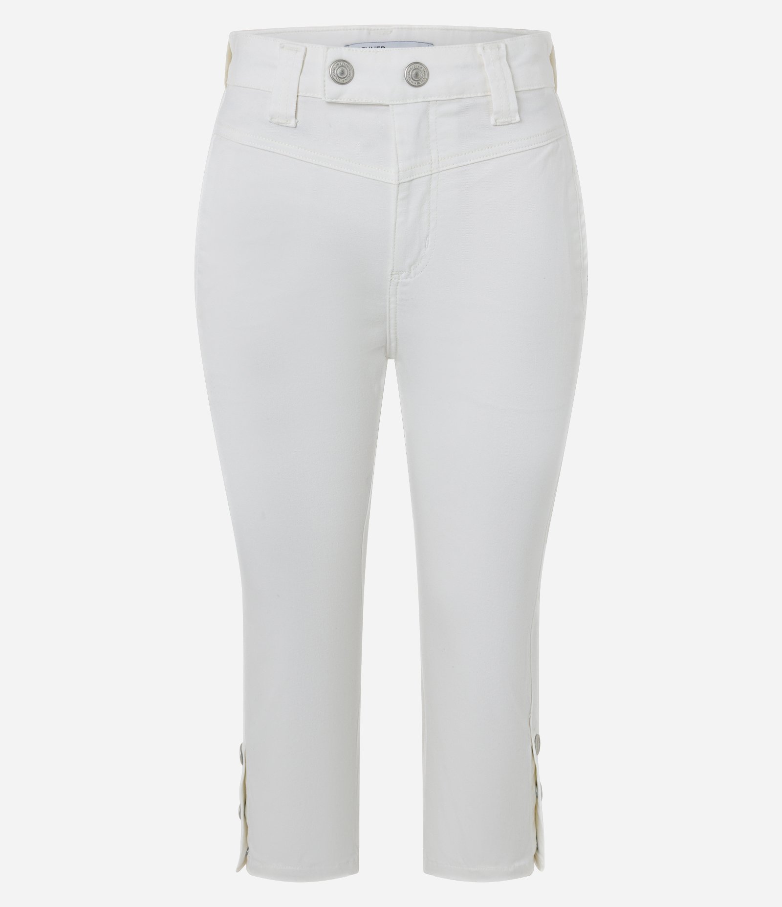 Calça Capri em Sarja com Cós Transpassado e Cintura Média Branco 5