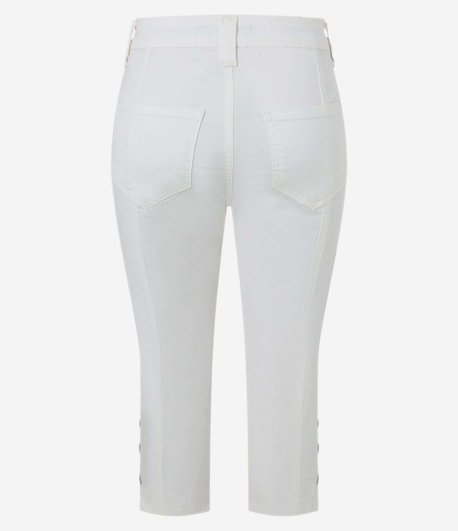 Calça Capri em Sarja com Cós Transpassado e Cintura Média Branco 6