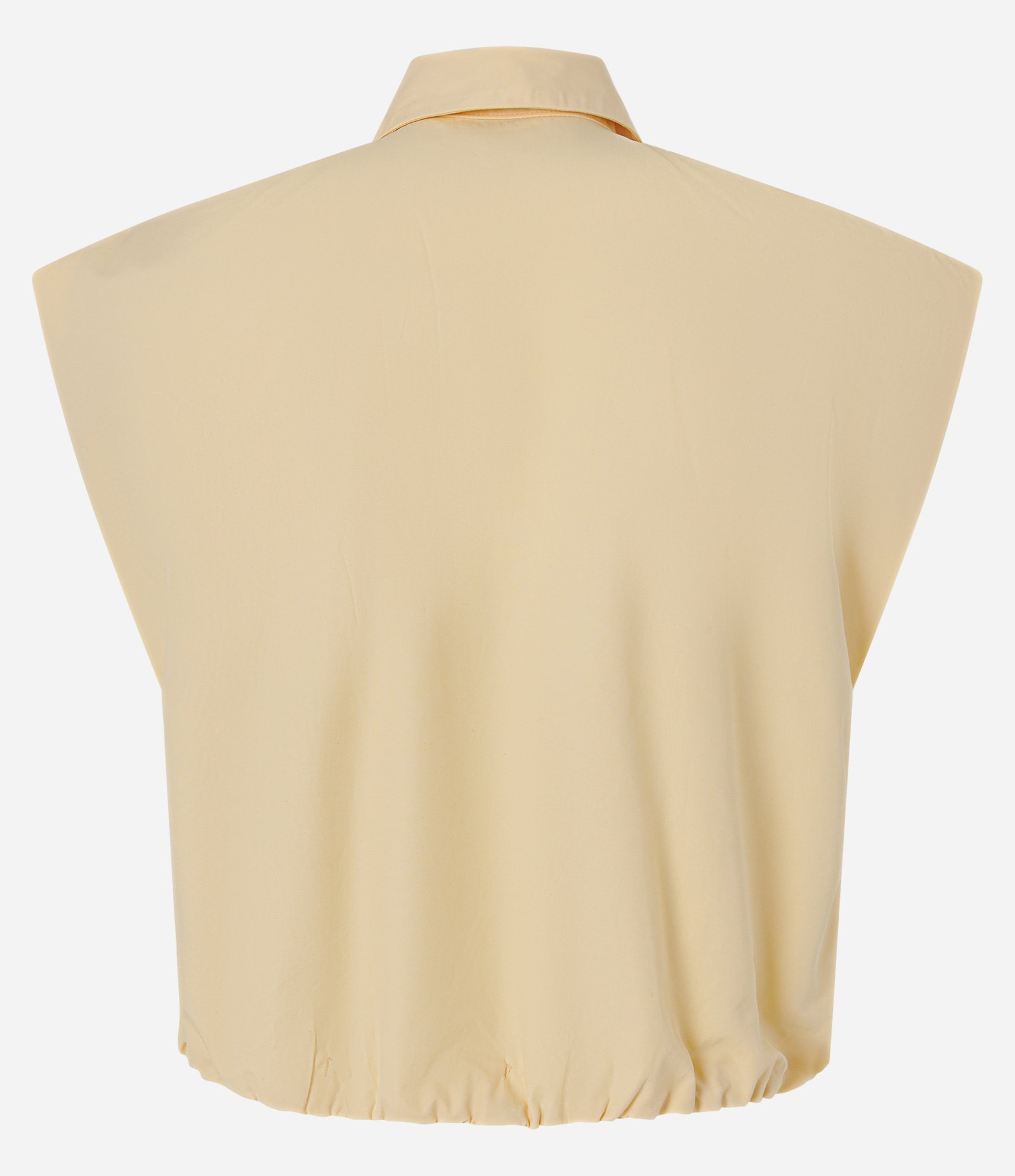 Blusa Regular em Tricoline com Pregas nos Ombros Amarelo 2