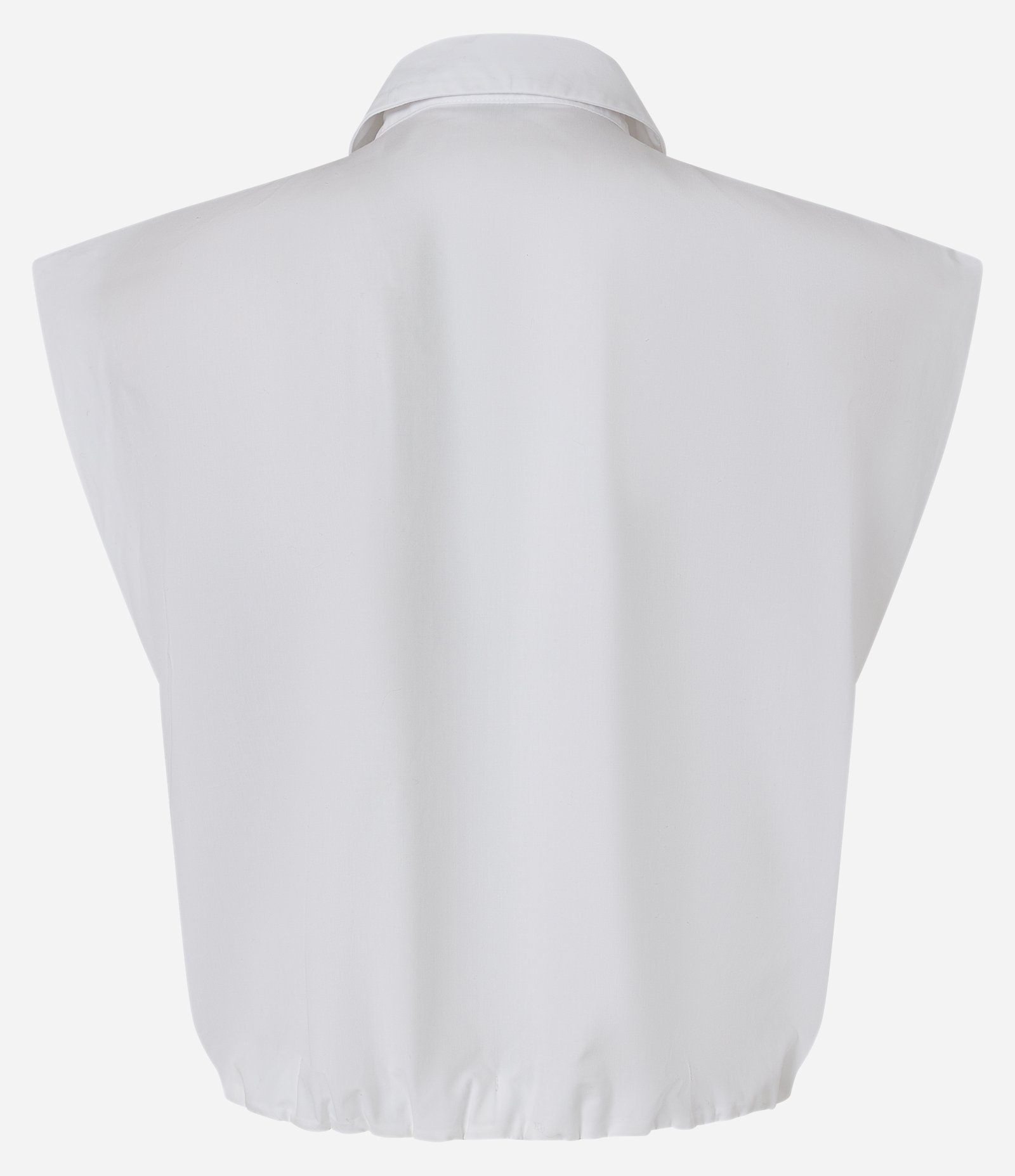 Blusa Regular em Tricoline com Pregas nos Ombros Branco 5