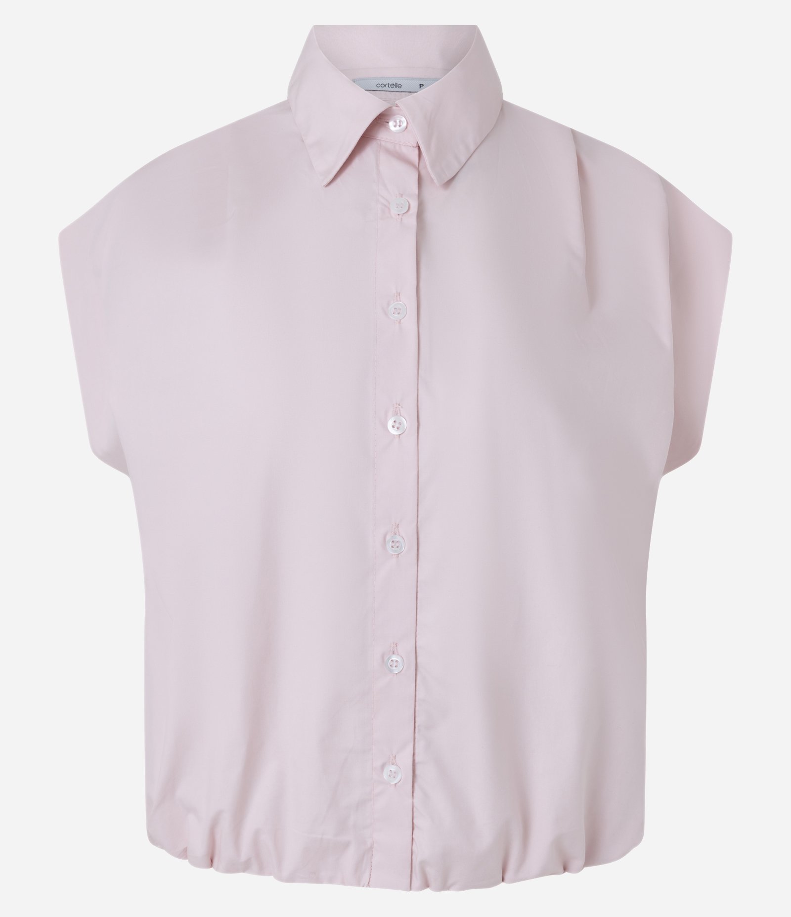 Blusa Regular em Tricoline com Pregas nos Ombros Rosa 5
