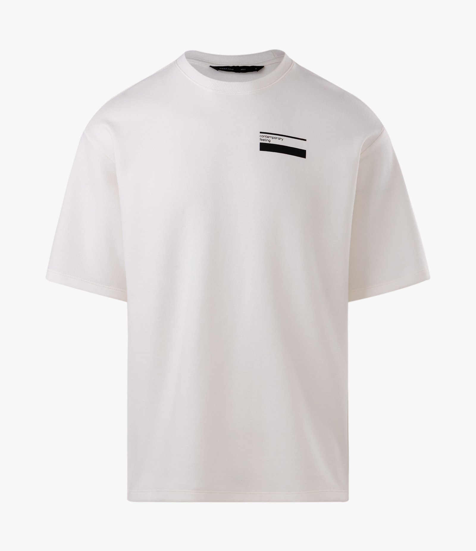 Camiseta Boxy em Algodão com Bordado Artístico Branco 1