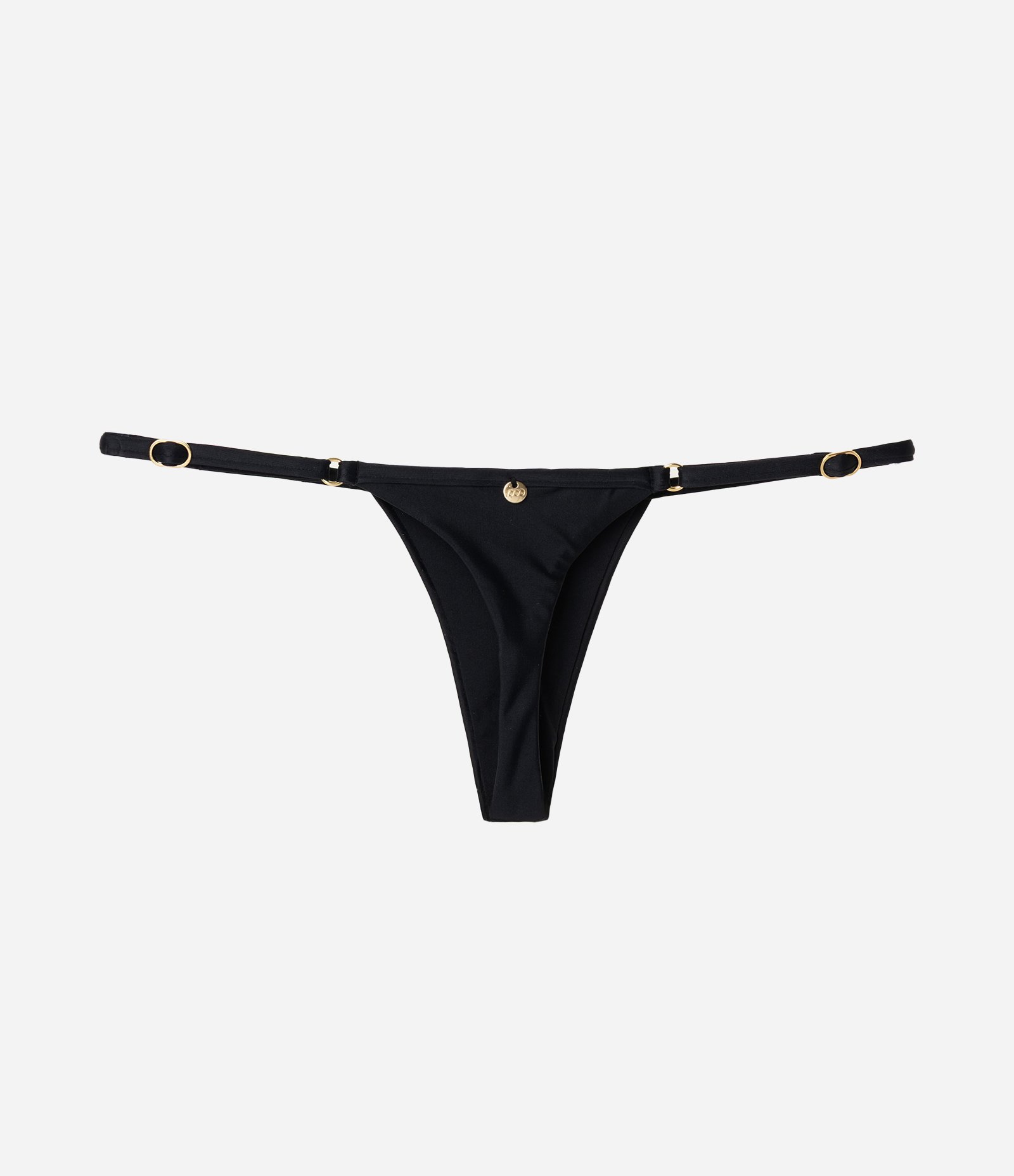 Biquini Calcinha Fita String em Microfibra com Aviamentos Preto 2