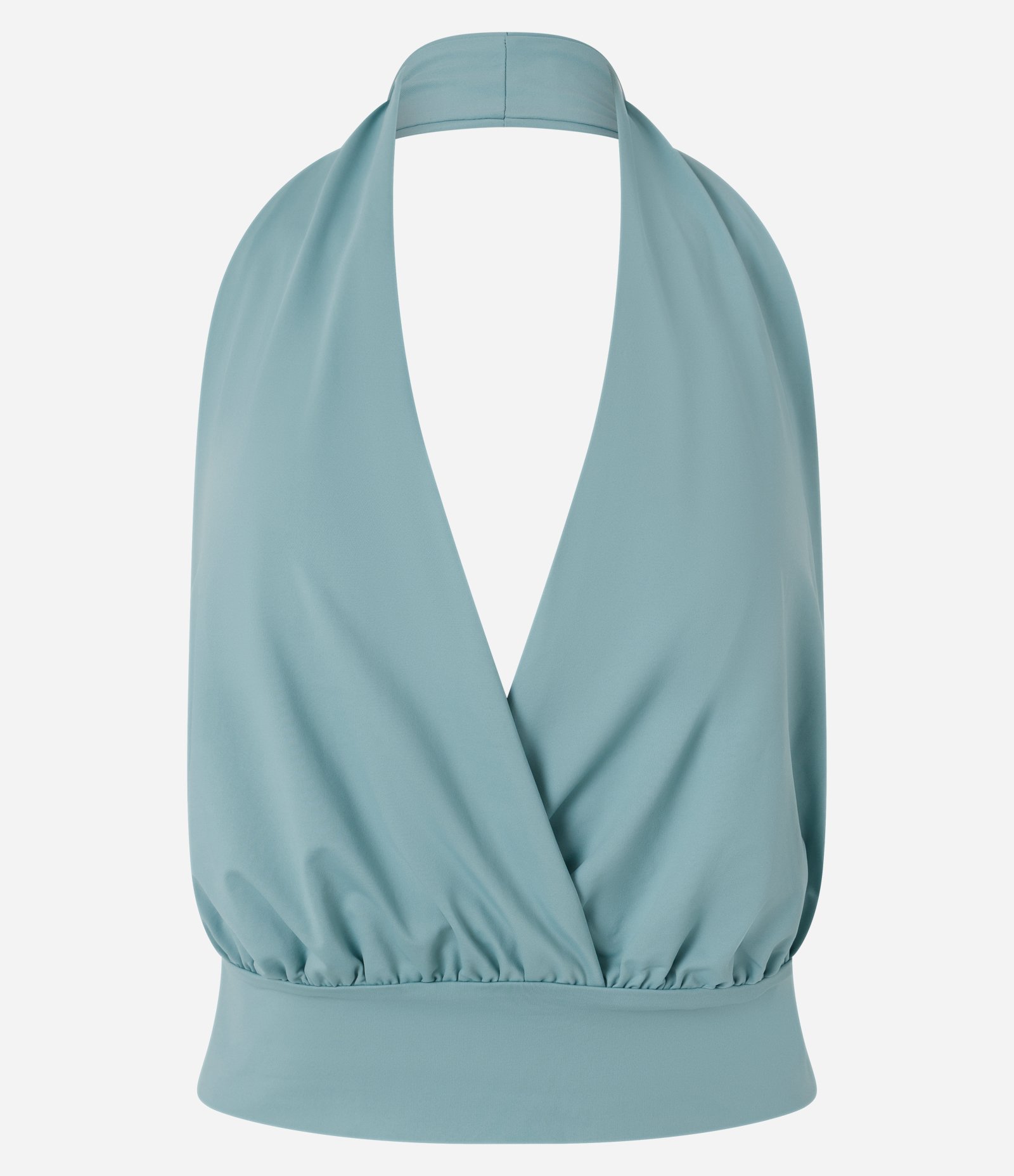 Blusa Frente Única em Microfibra com Efeito Blusê Azul 5