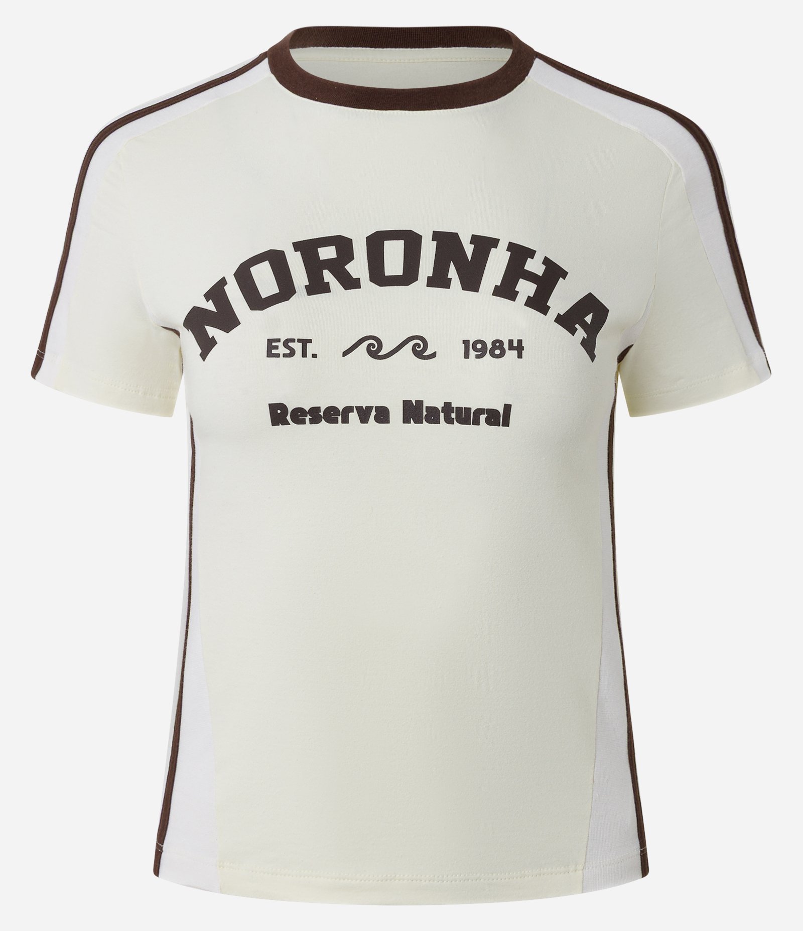 Camiseta New T-Shirt com Lettering Noronha e Detalhes Contrastantes Amarelo Claro 5