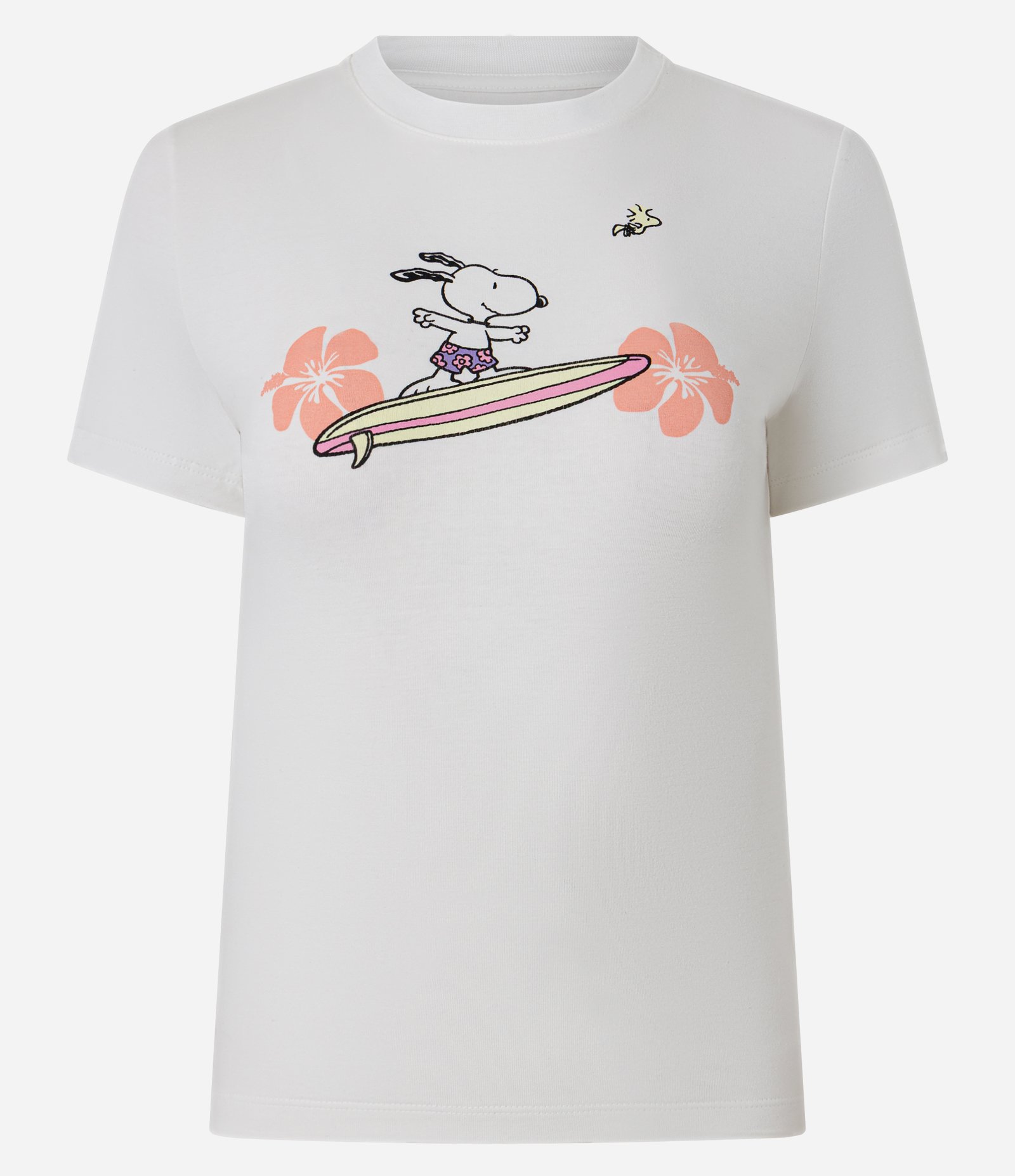 Camiseta com Estampa Snoopy Surfista com Lettering Branco 5