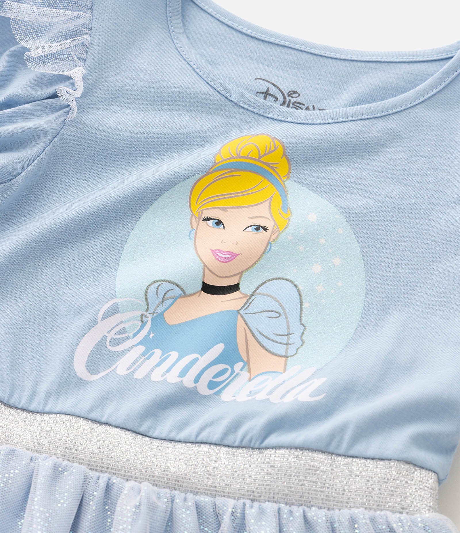 Vestido Infantil com Estampa Cinderela - Tam 1 a 6 Anos Azul 5