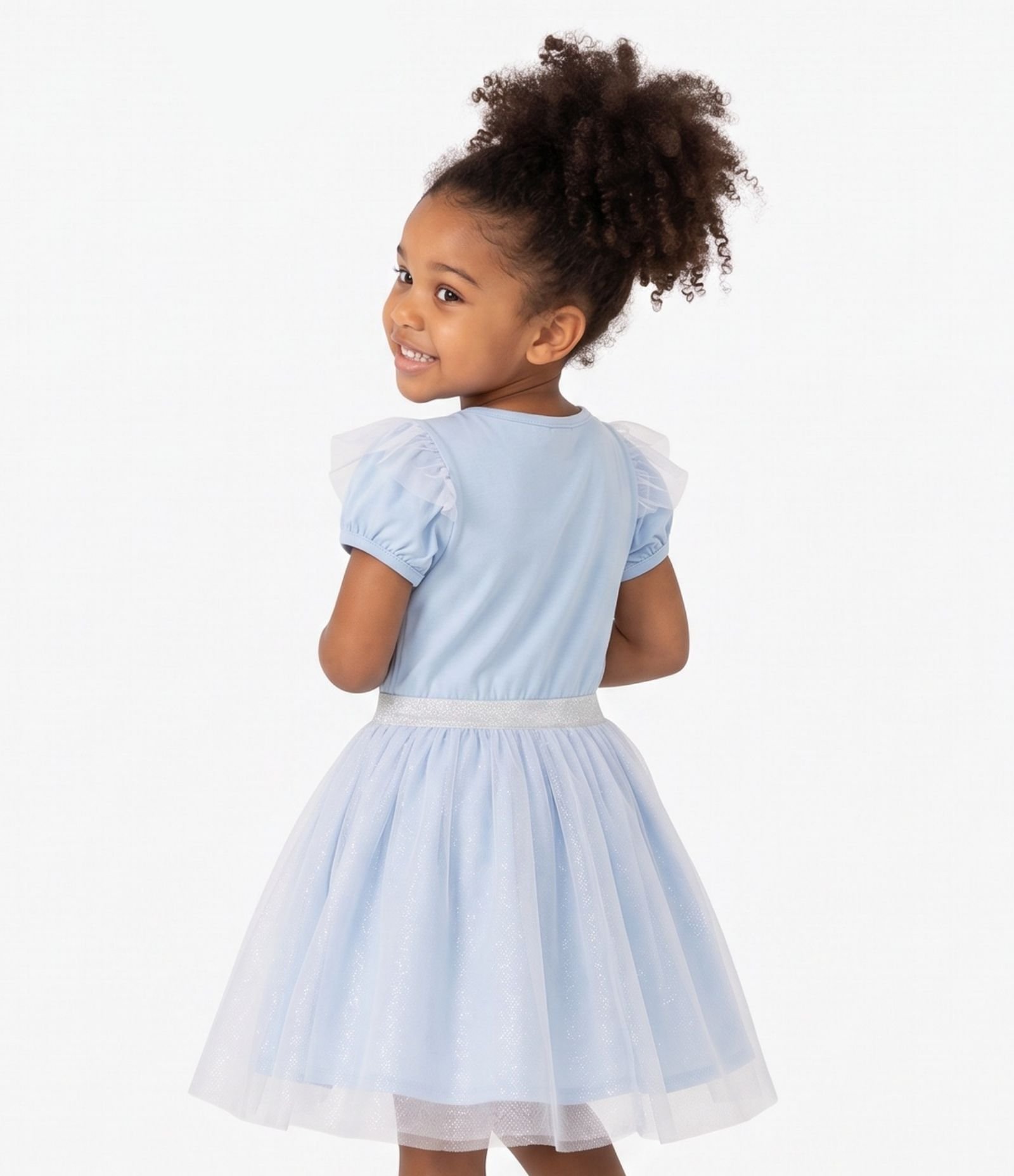 Vestido Infantil com Estampa Cinderela - Tam 1 a 6 Anos Azul 7
