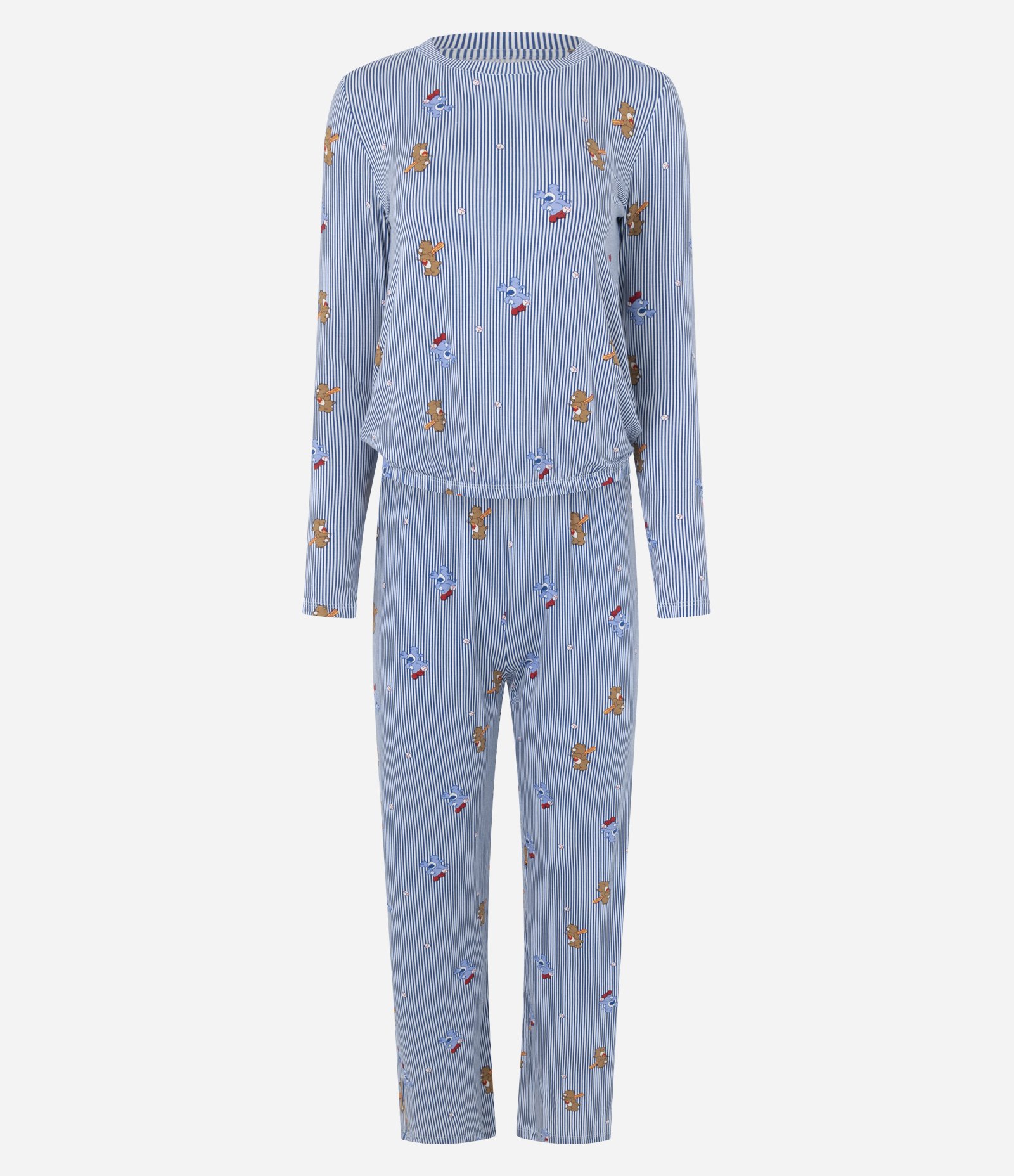Pijama Longo em Viscolycra com Estampa Ursinhos Carinhosos Azul 1