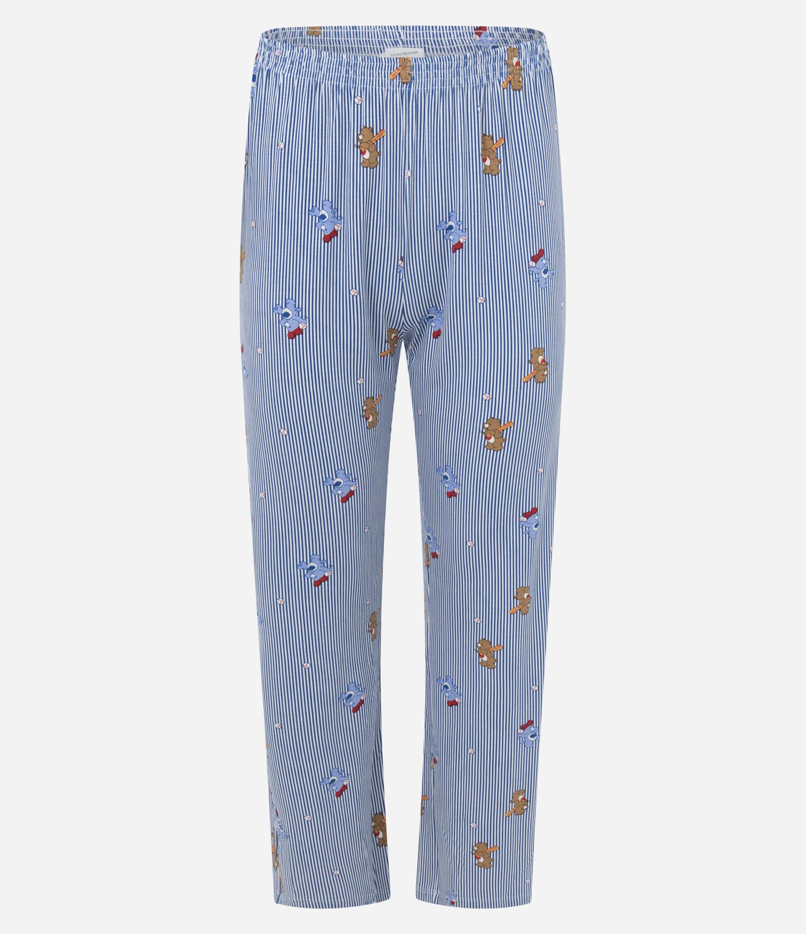 Pijama Longo em Viscolycra com Estampa Ursinhos Carinhosos Azul 4