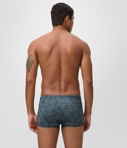 Sunga Boxer em Microfibra com Estampa Folhagens