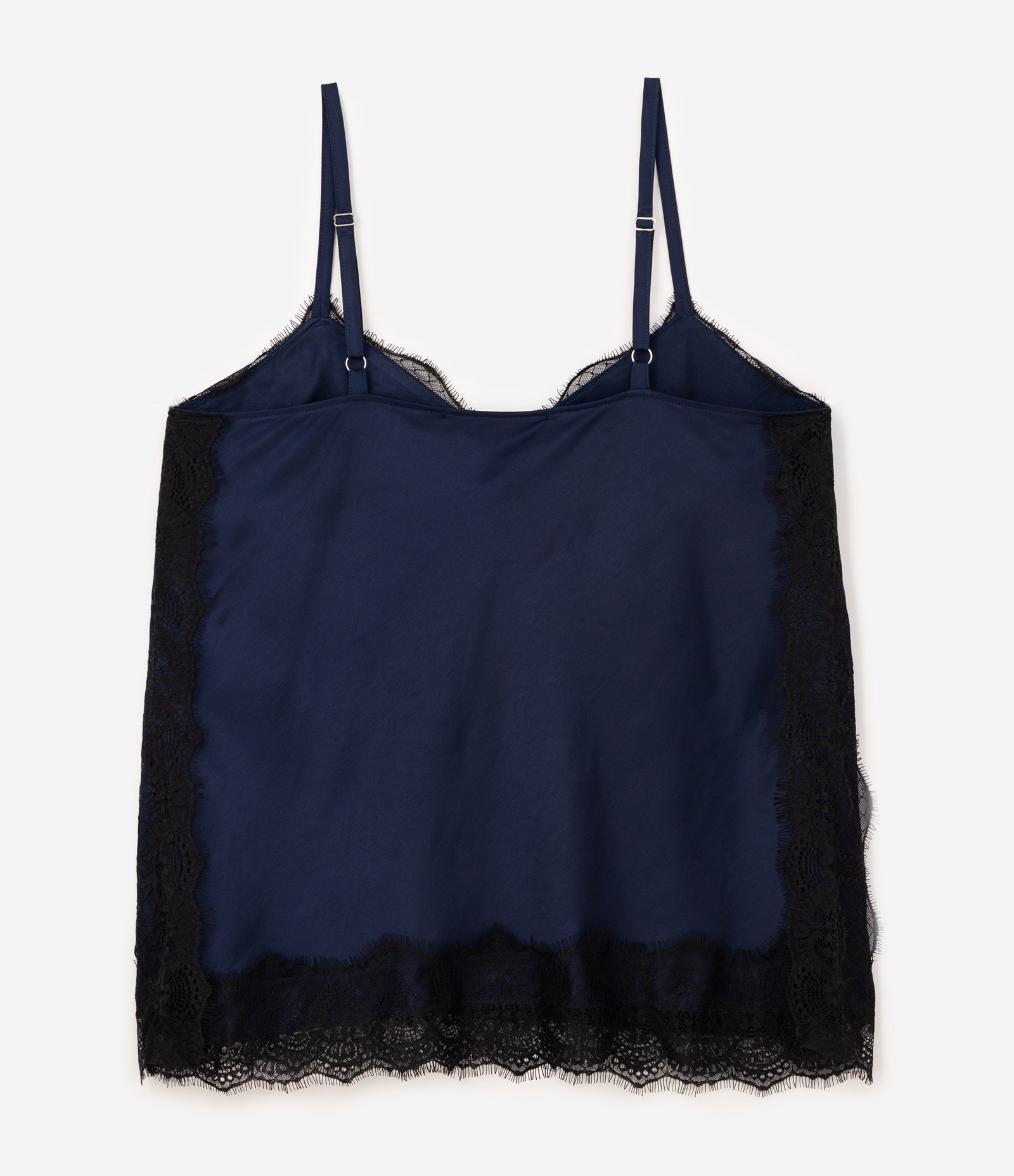 Blusa Alongada em Cetim com Renda Curve & Plus Size Azul 6