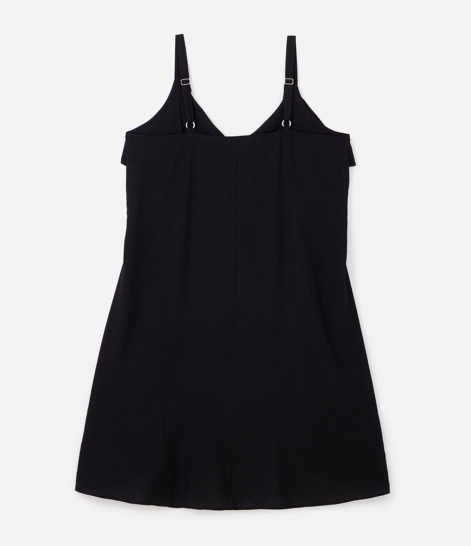 Blusa em Viscose Texturizada com Babados e Amarração Curve & Plus Size Preto 2