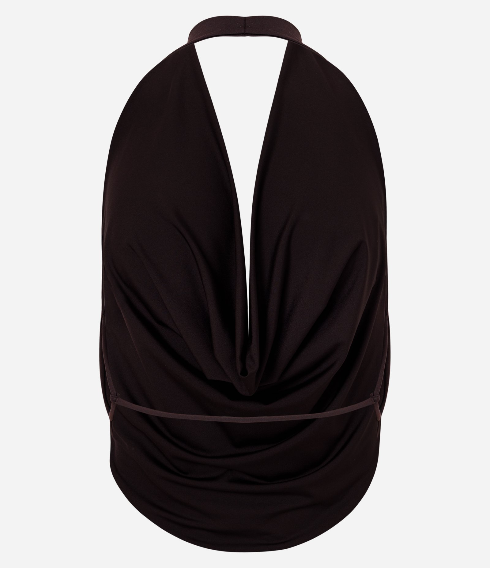 Blusa Frente Única em Malha com Decote Degagê Marrom 6