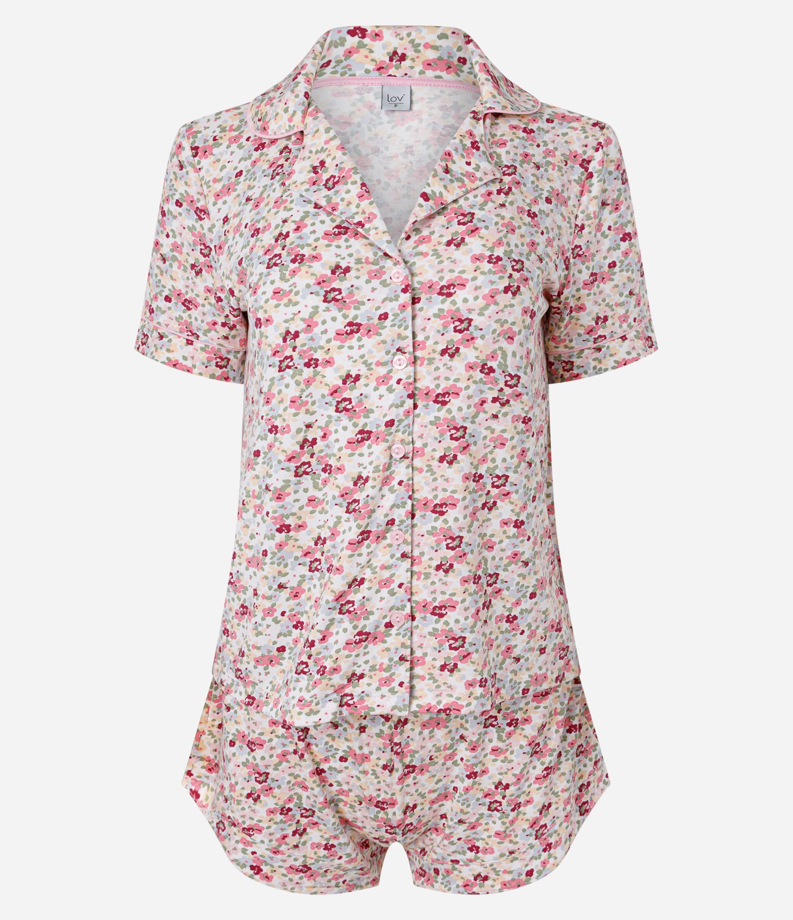 Pijama Curto Americano em Viscolycra com Estampa Floral Multicores 1