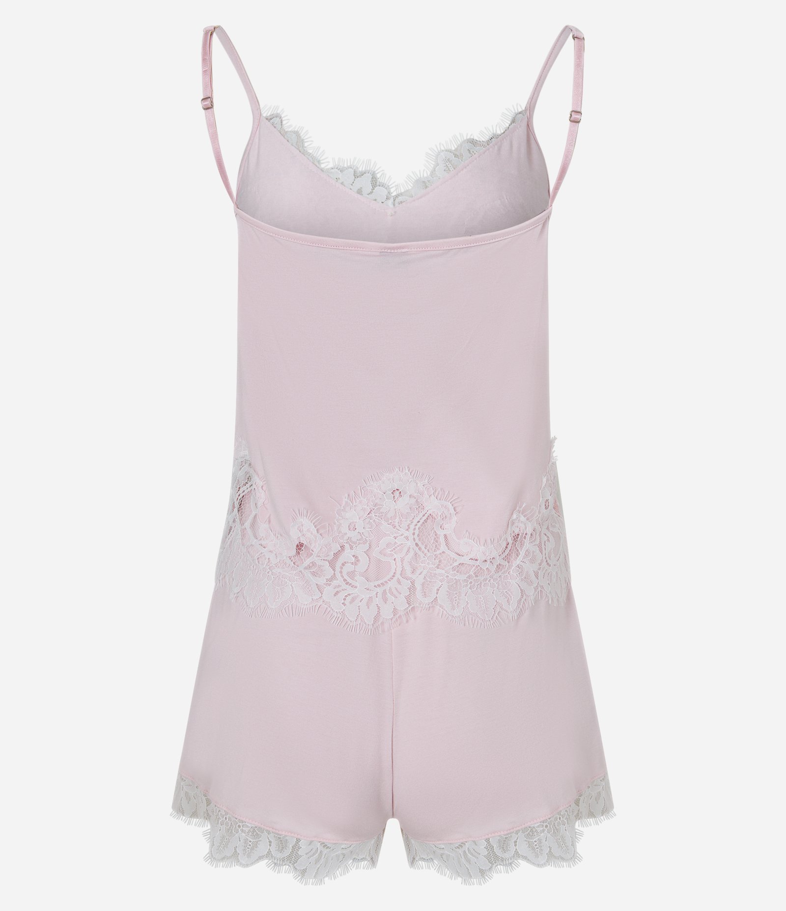 Pijama Short Doll em Viscolycra com Renda Trabalhada Rosa 2