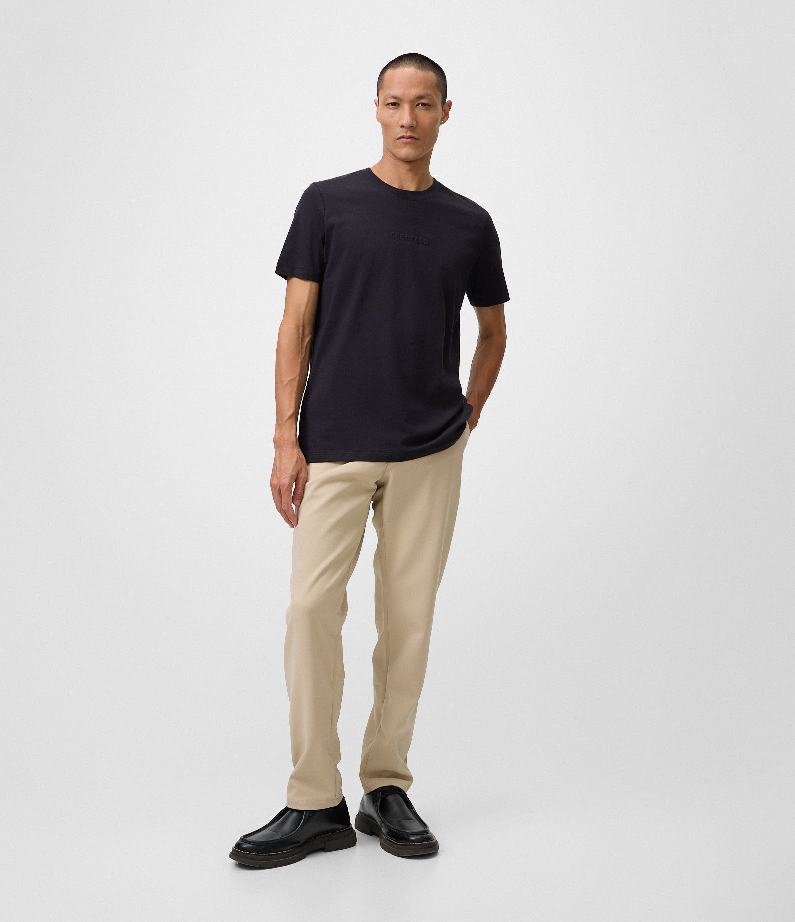 Camiseta Regular em Algodão com Lettering Createur Preto 2