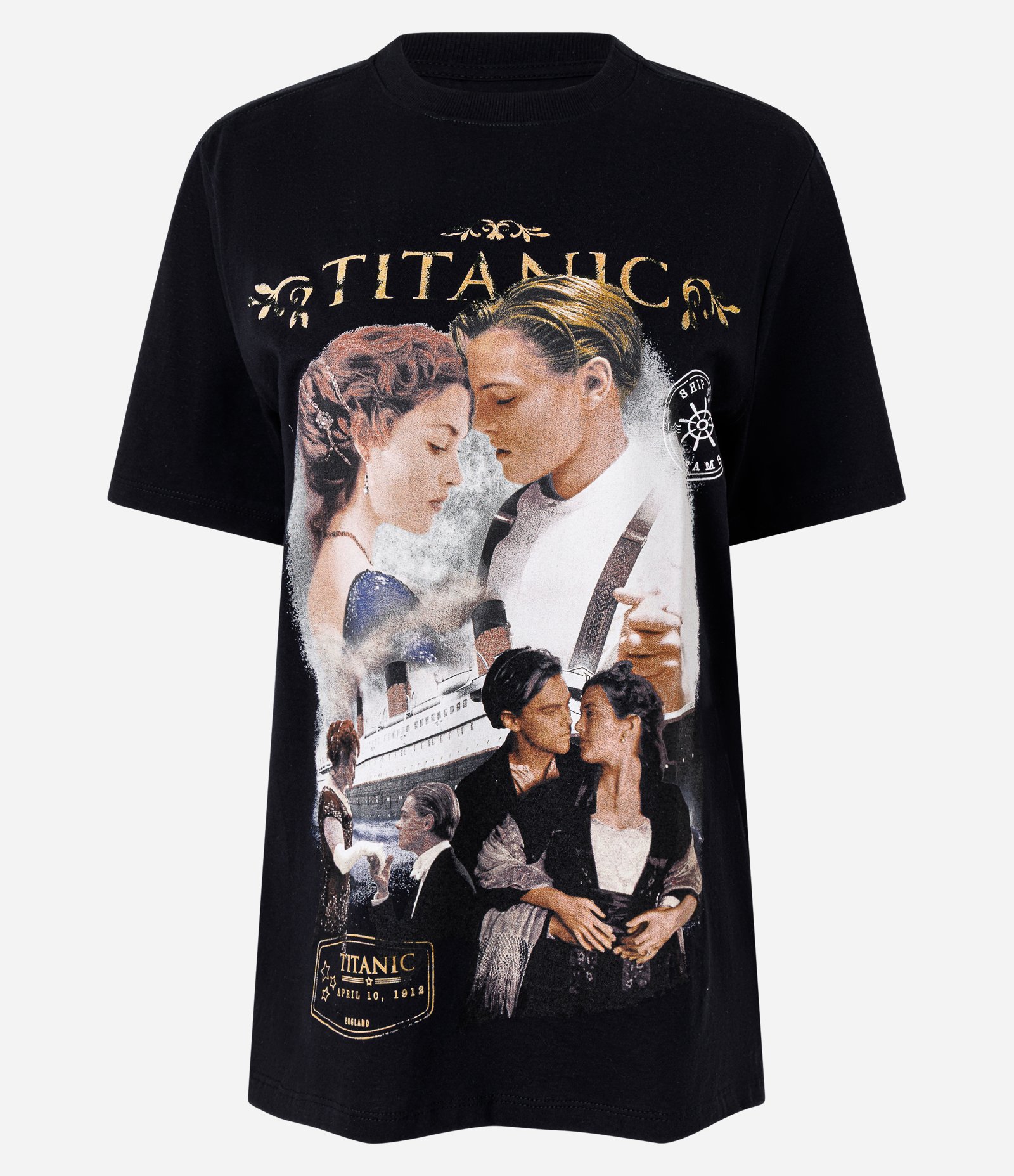 Camiseta com Estampa Titanic Jack e Rose em Algodão Preto 5