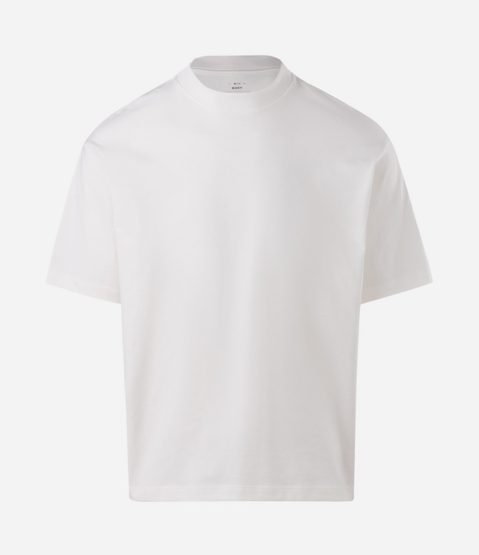 Camiseta Boxy em Algodão com Gola Mock Neck Branco 5