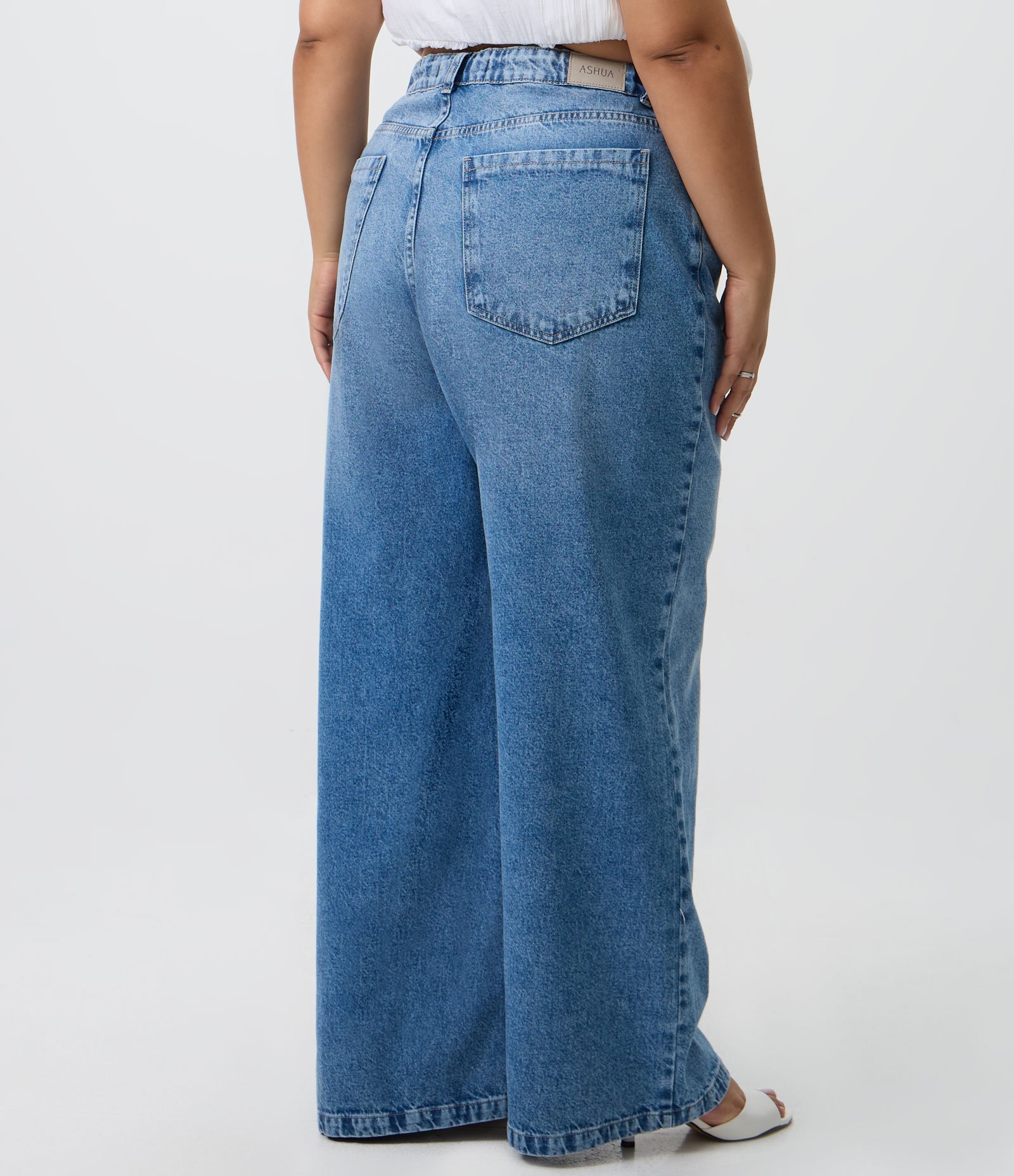 Calça Jeans Wide Leg Curve & Plus Size Azul 4
