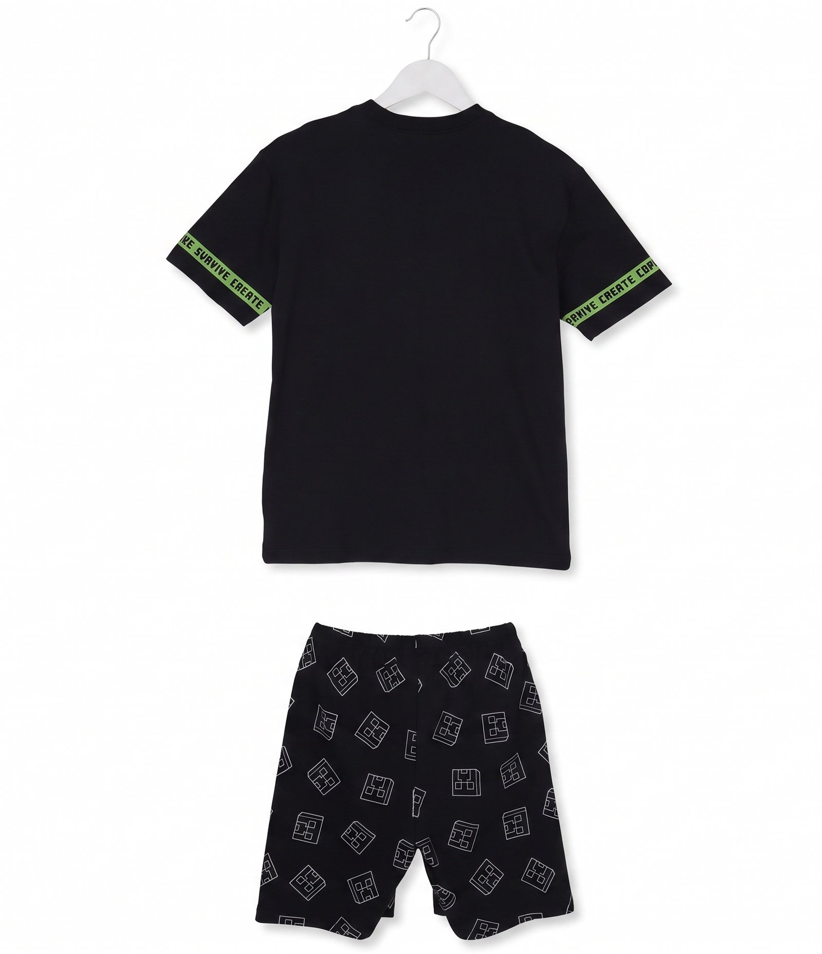 Pijama Infantil Estampa Minecraft - Tam 5 a 14 anos Preto 2