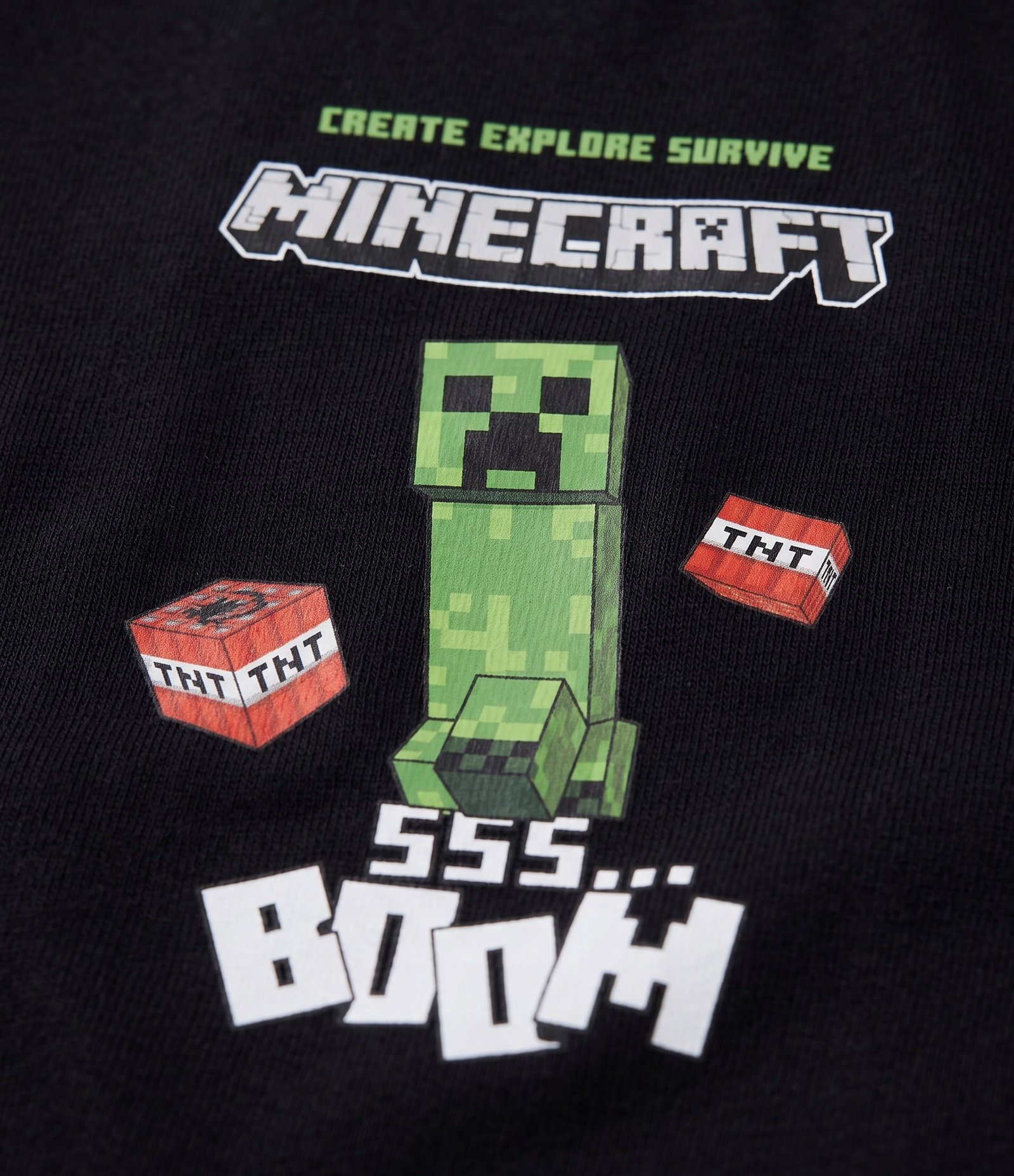 Pijama Infantil Estampa Minecraft - Tam 5 a 14 anos Preto 3