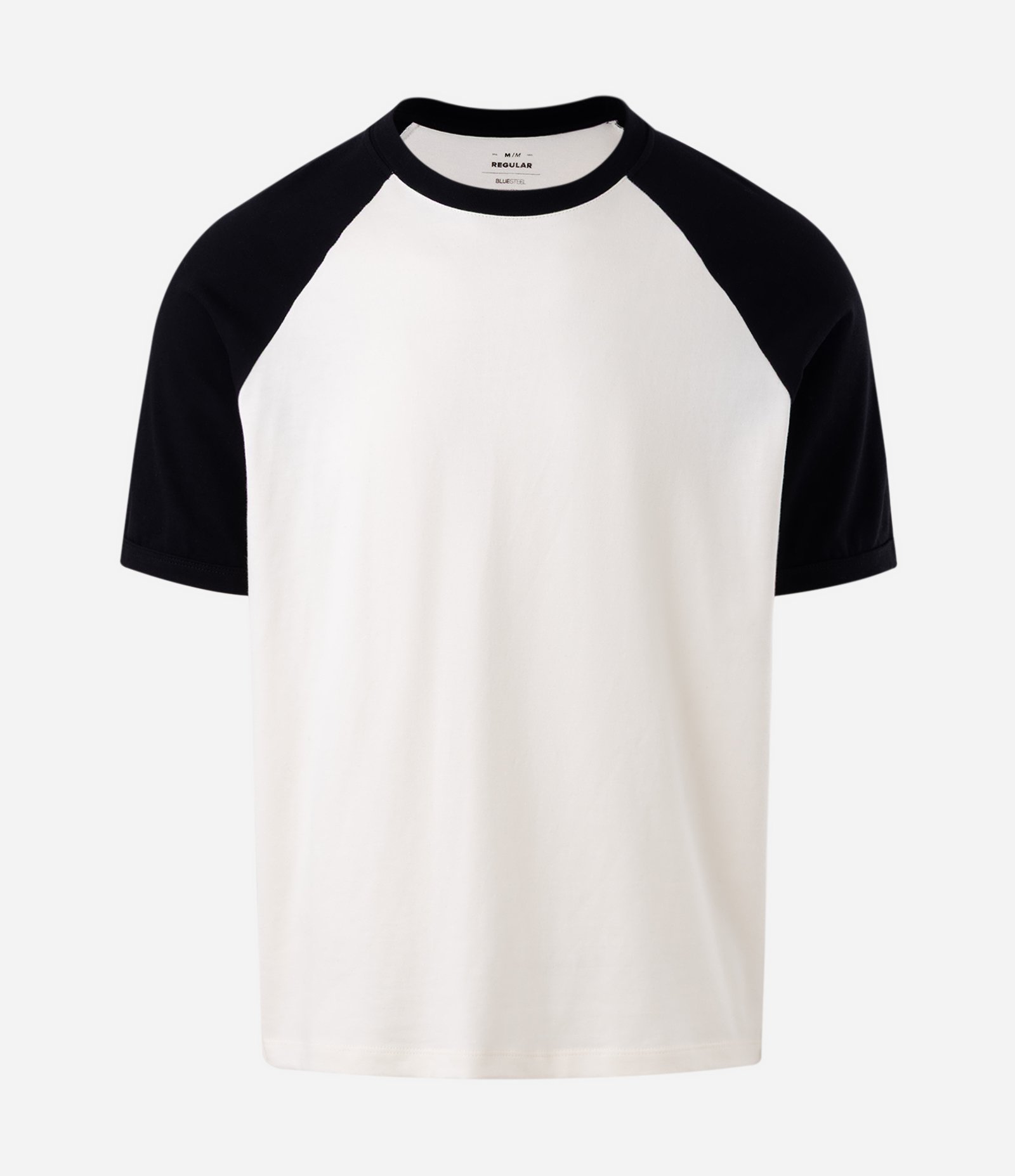 Camiseta Regular em Algodão com Manga Raglan Contrastante Branco 5