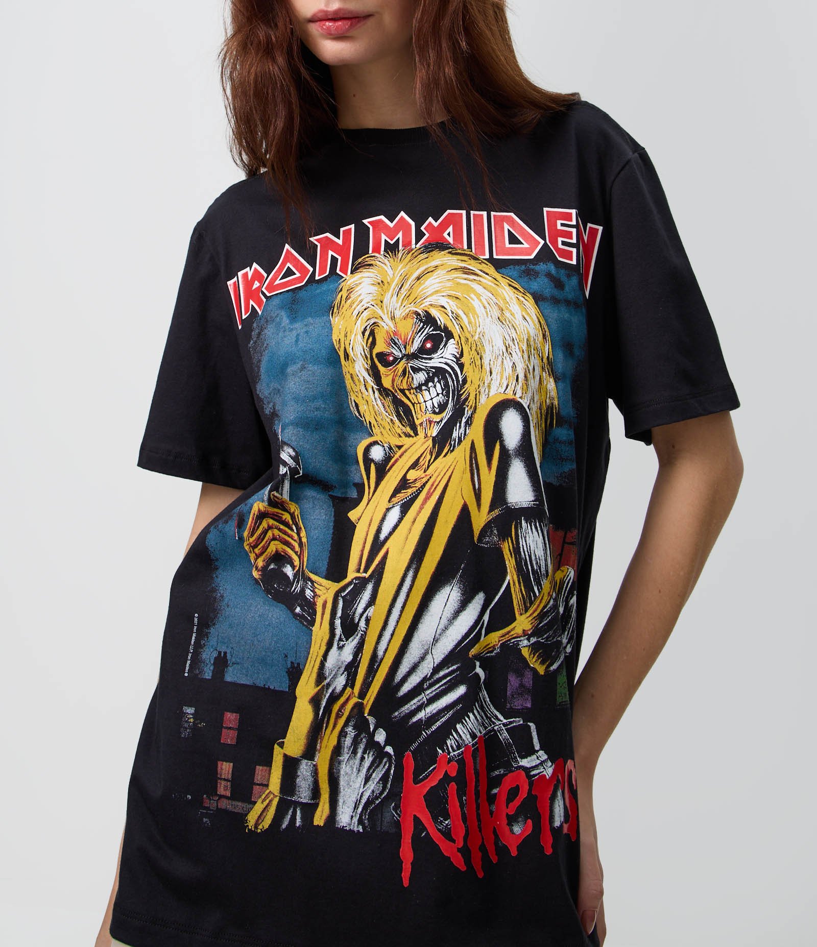 Camiseta em Algodão com Estampa Iron Maiden Killers Preto 3