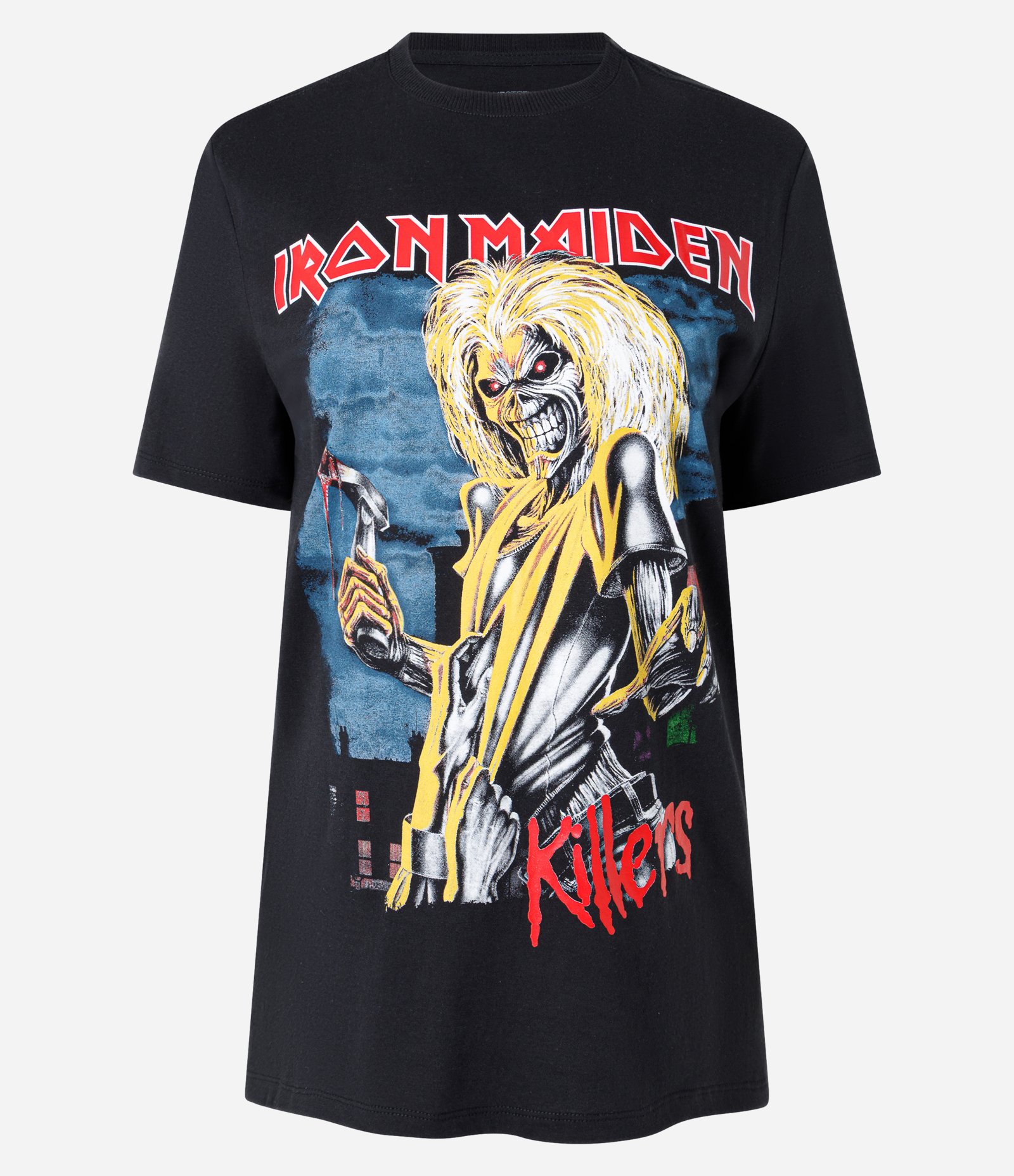 Camiseta em Algodão com Estampa Iron Maiden Killers Preto 5