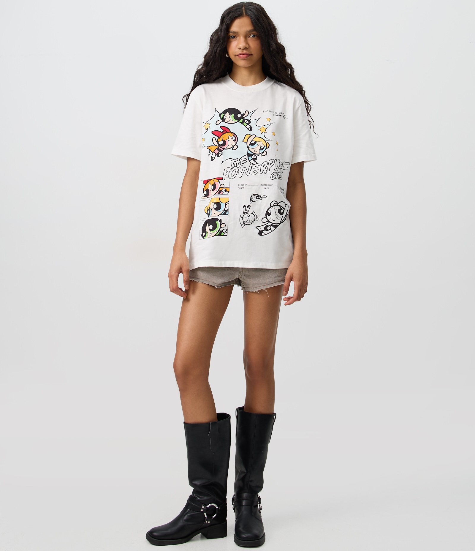 Camiseta em Algodão com Estampa Meninas Superpoderosas com Lettering Branco 2