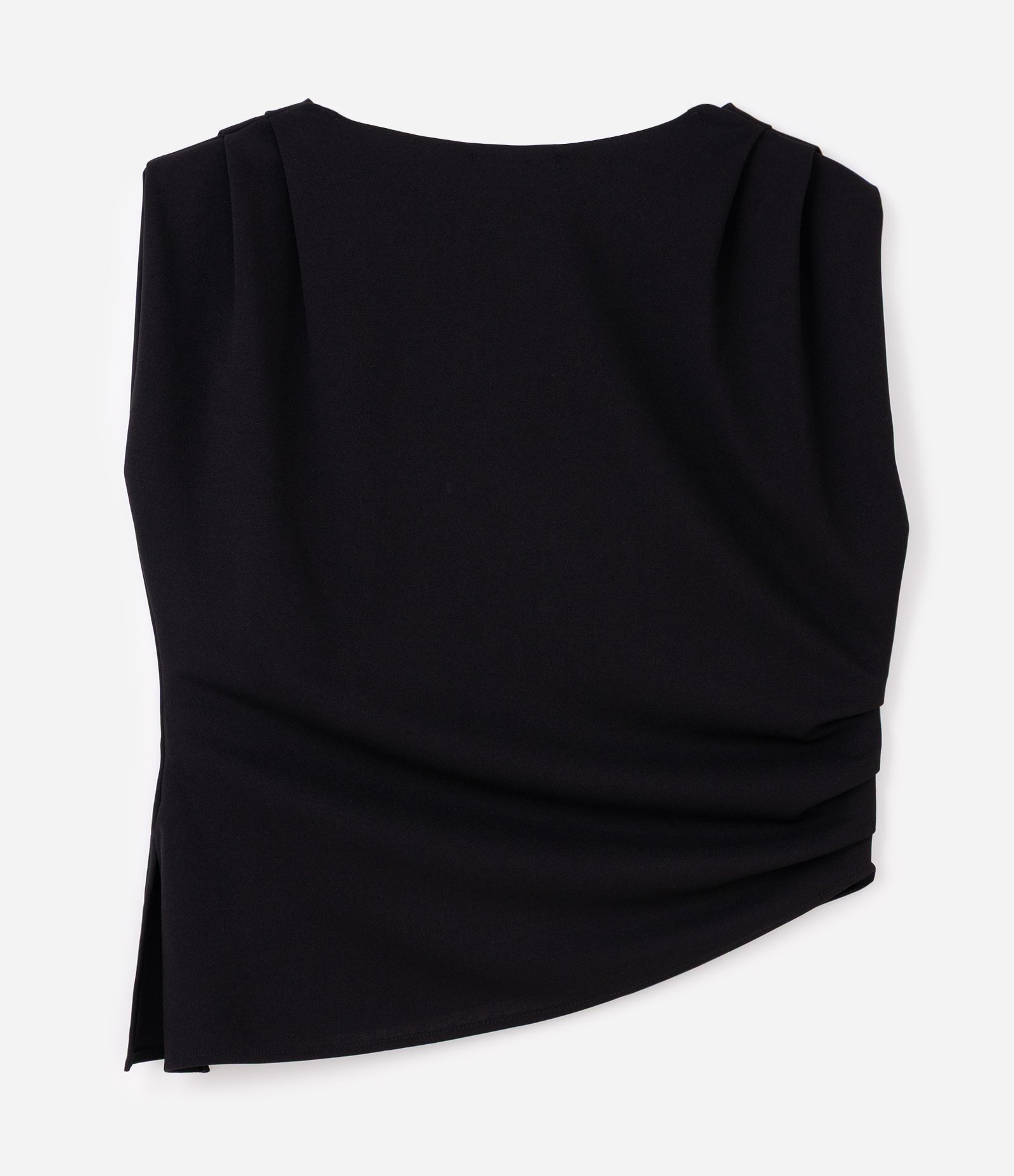 Blusa em Crepe com Franzidos e Ponta Alongada Curve & Plus Size Preto 6