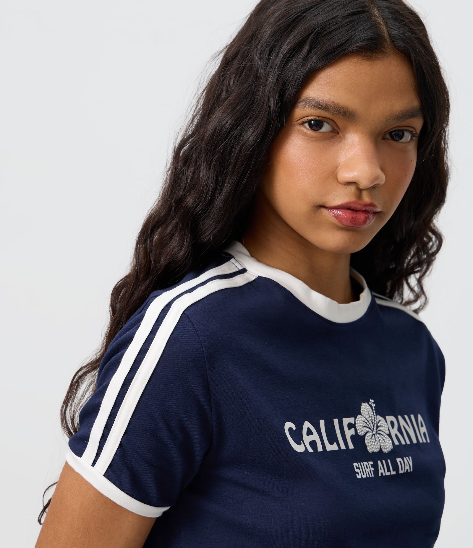 Camiseta New T-Shirt em Algodão com Lettering California Azul Escuro 3