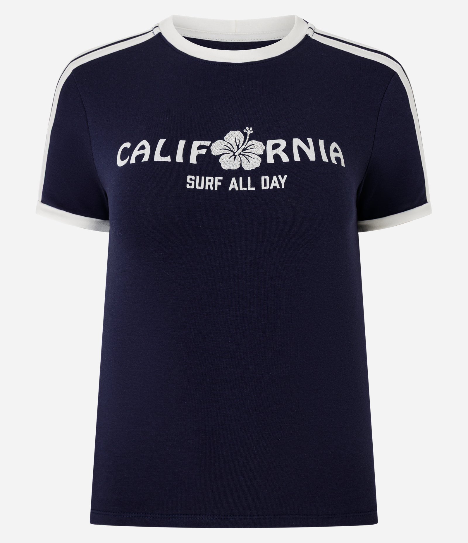 Camiseta New T-Shirt em Algodão com Lettering California Azul Escuro 1