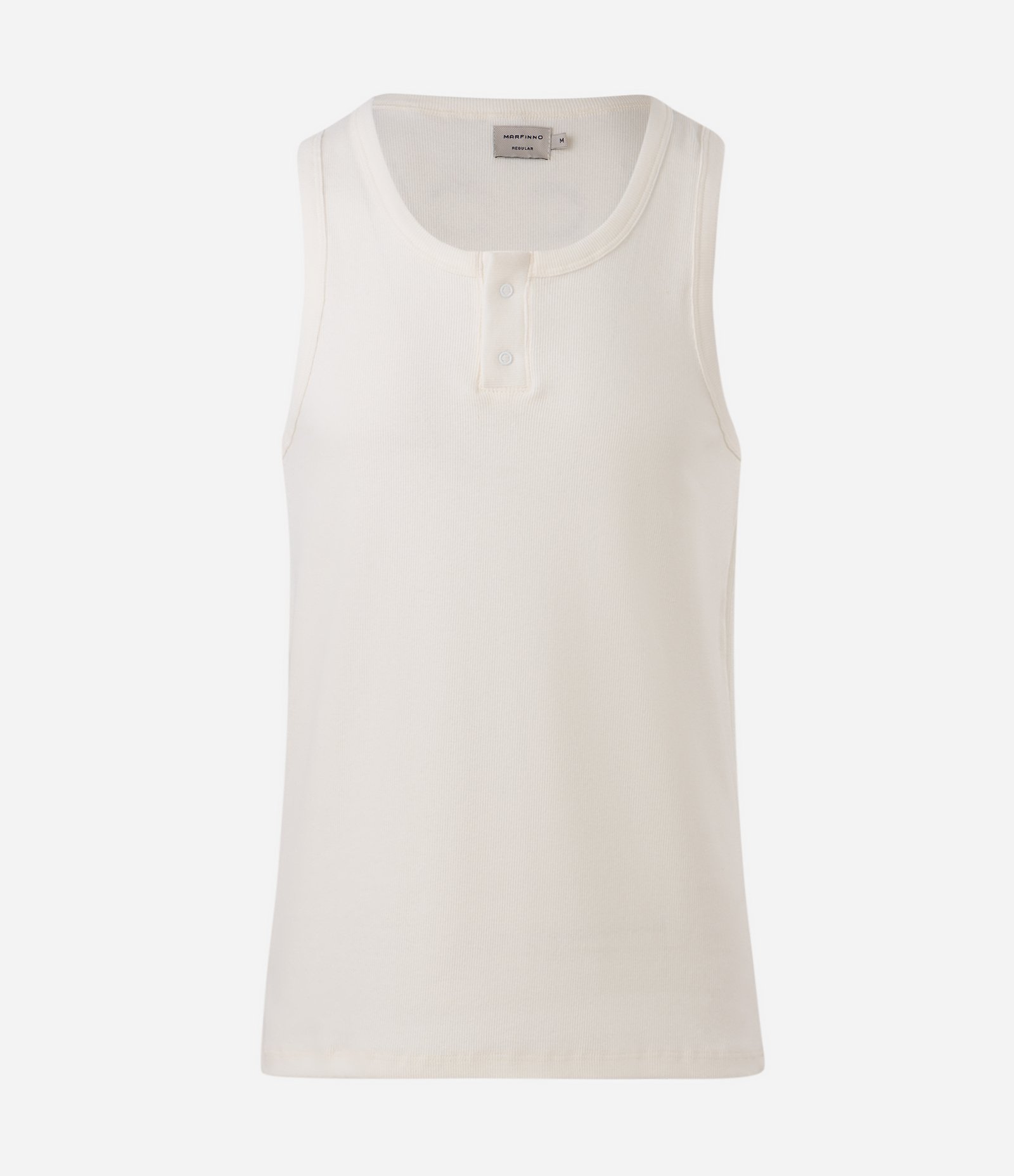Regata Slim em Algodão Texturizado com Gola Henley Branco 5