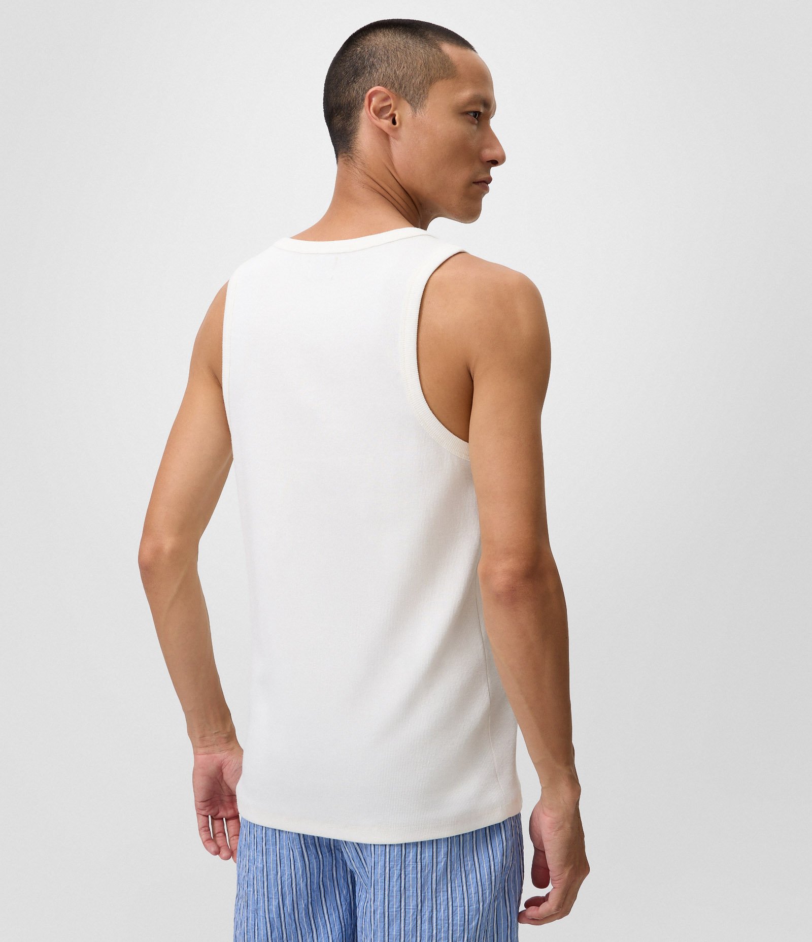 Regata Slim em Algodão Texturizado com Gola Henley Branco 3