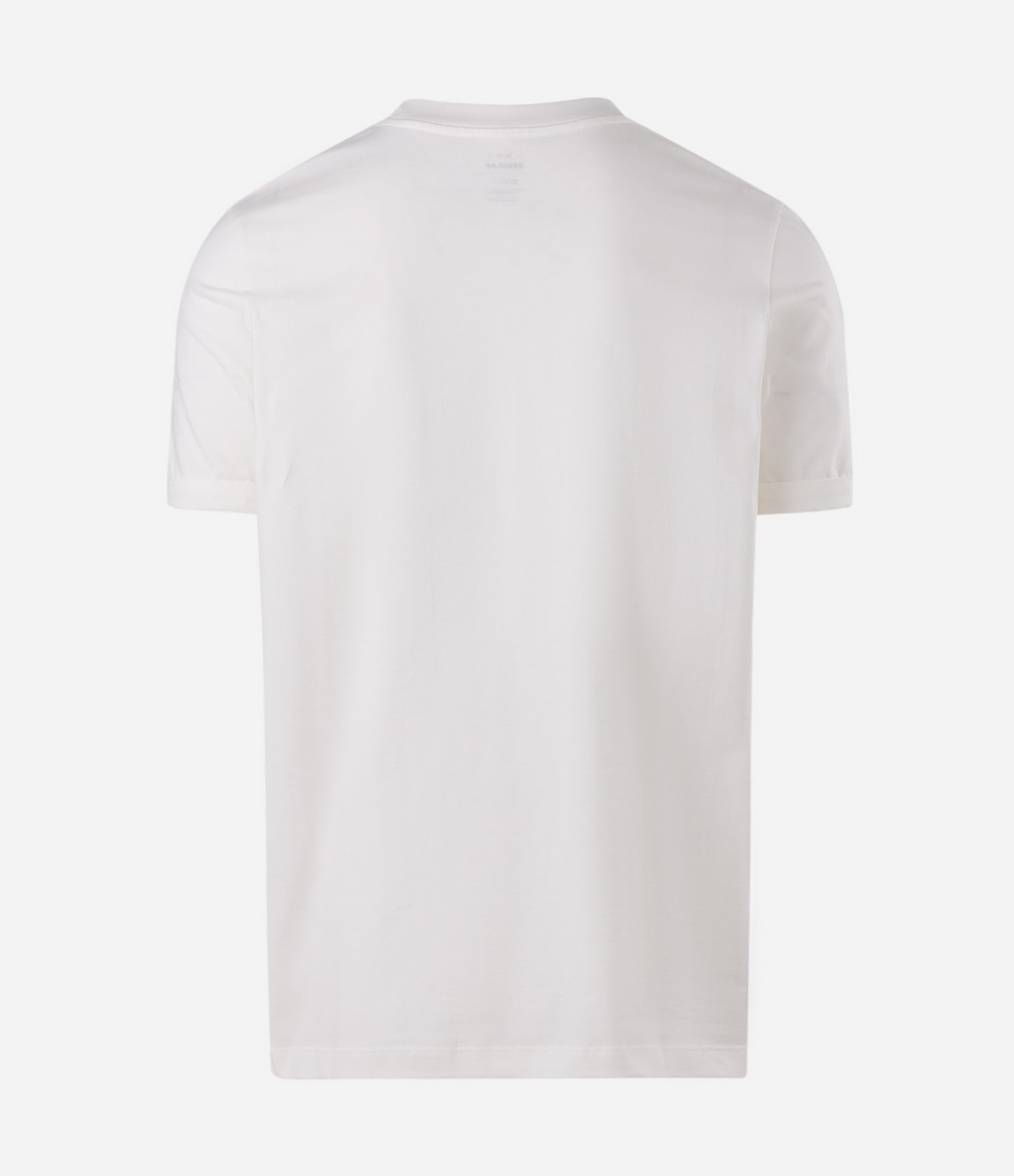 Camiseta Regular em Algodão com Listras nos Ombros Branco 6
