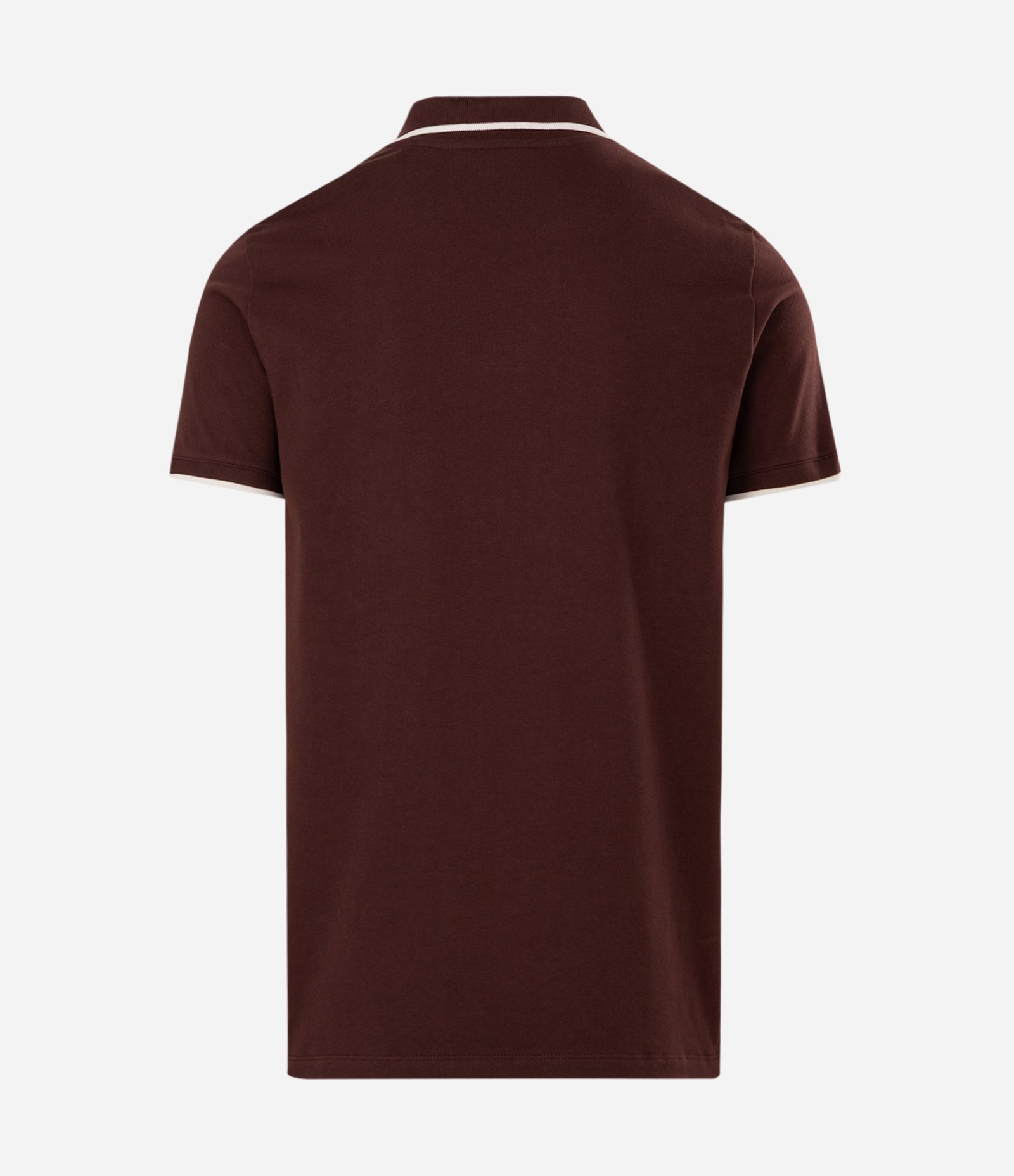 Camisa Polo Manga Curta com Detalhe Contrastante Marrom Escuro 2