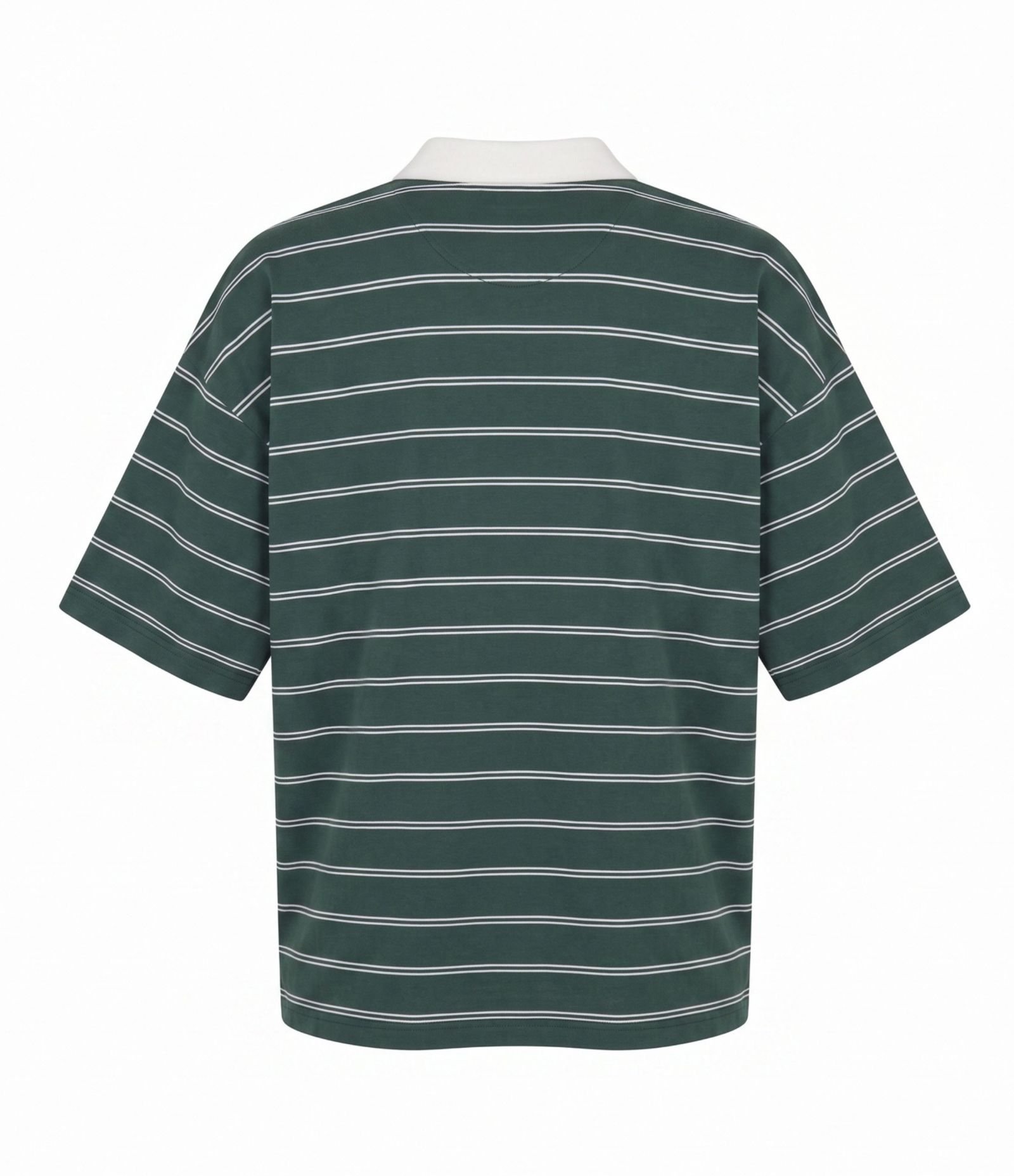 Camiseta Oversized Listrada em Malha Piquet e Lettering Revenge Verde 6