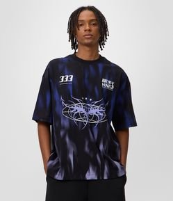 Camiseta Oversized em Algodão Unfinished Full Print