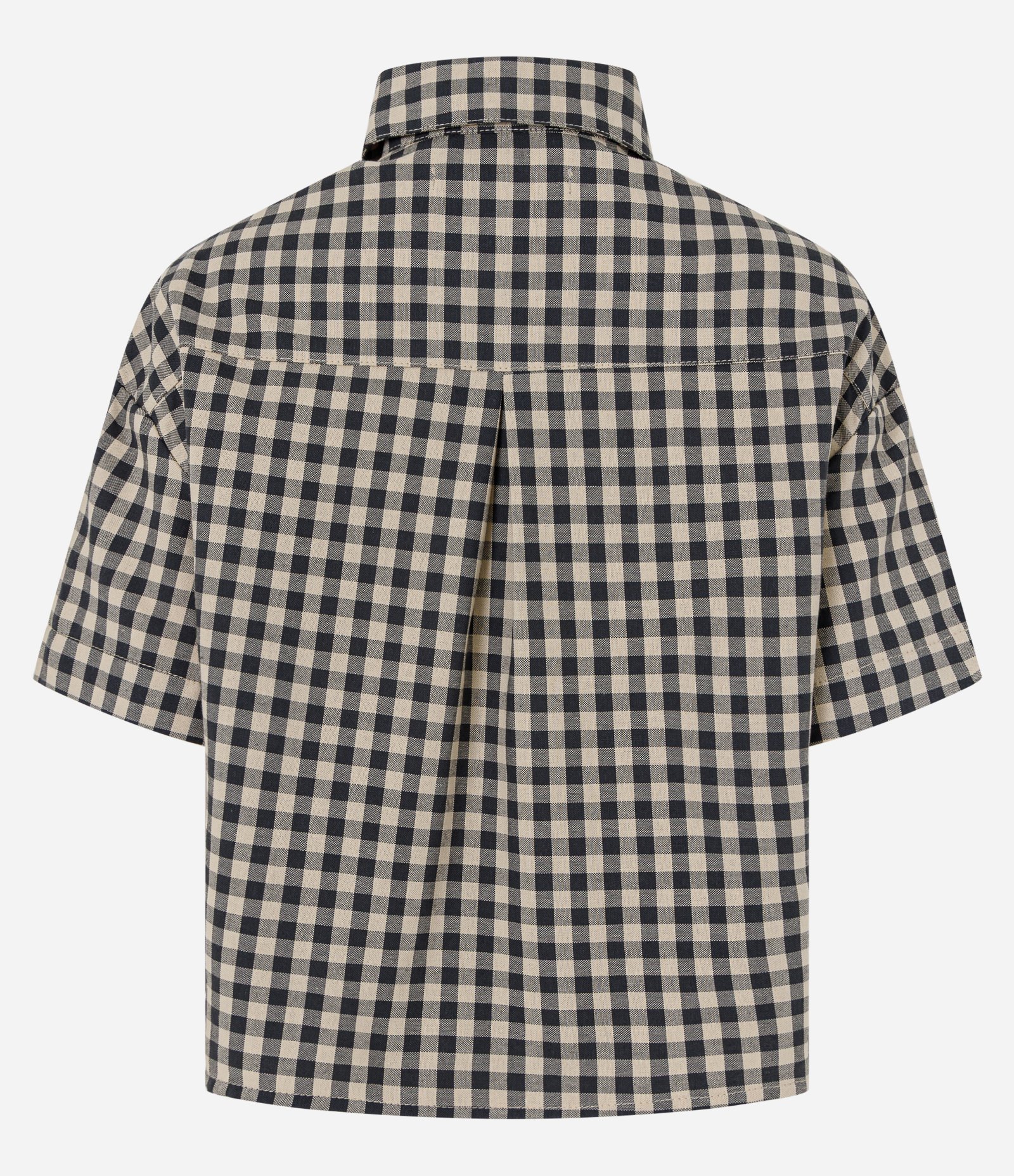 Camisa Regular em Sarja com Estampa Xadrez Cinza 6