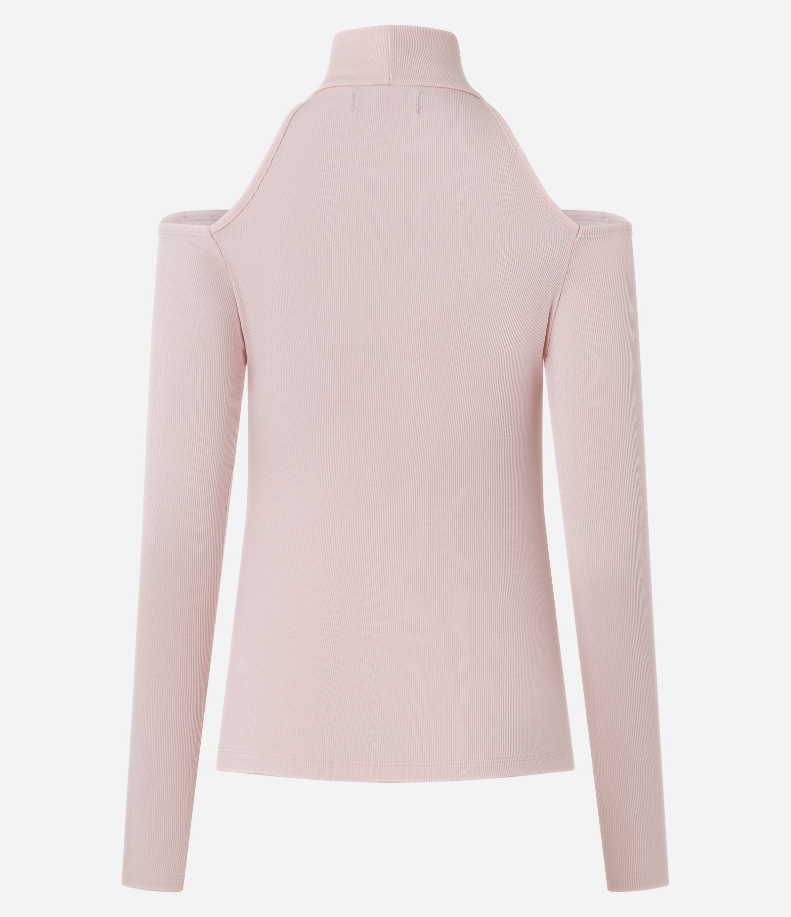 Blusa Ombro a Ombro em Ribana com Gola Alta Rosa 5