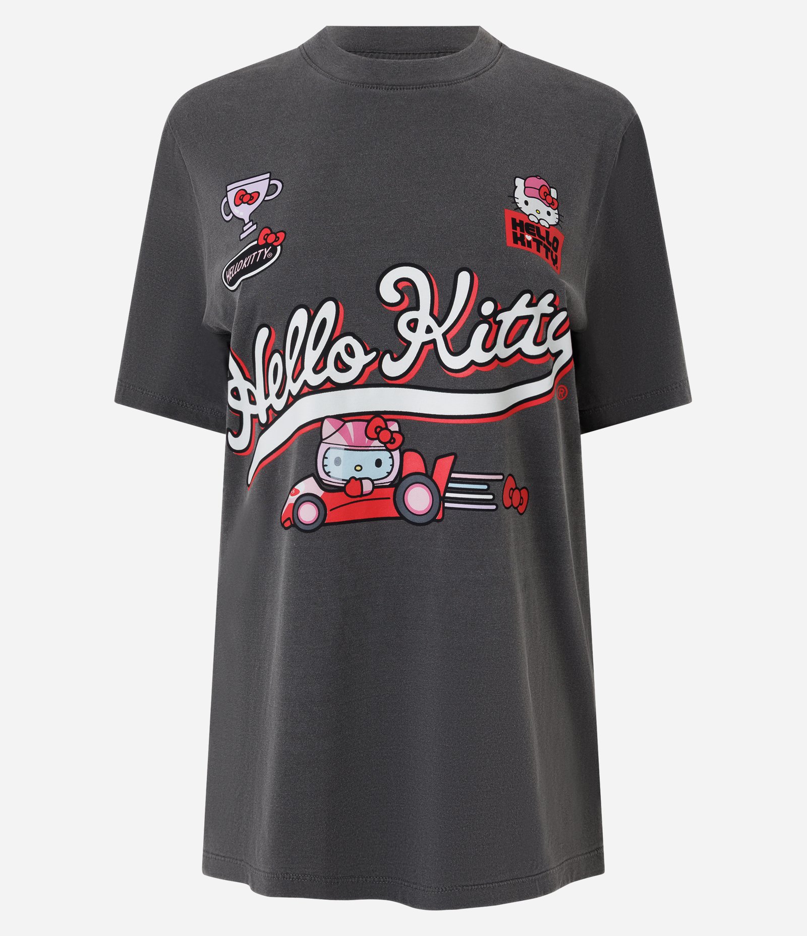 Camiseta Oversized em Algodão com Estampa Hello Kitty Preto 5