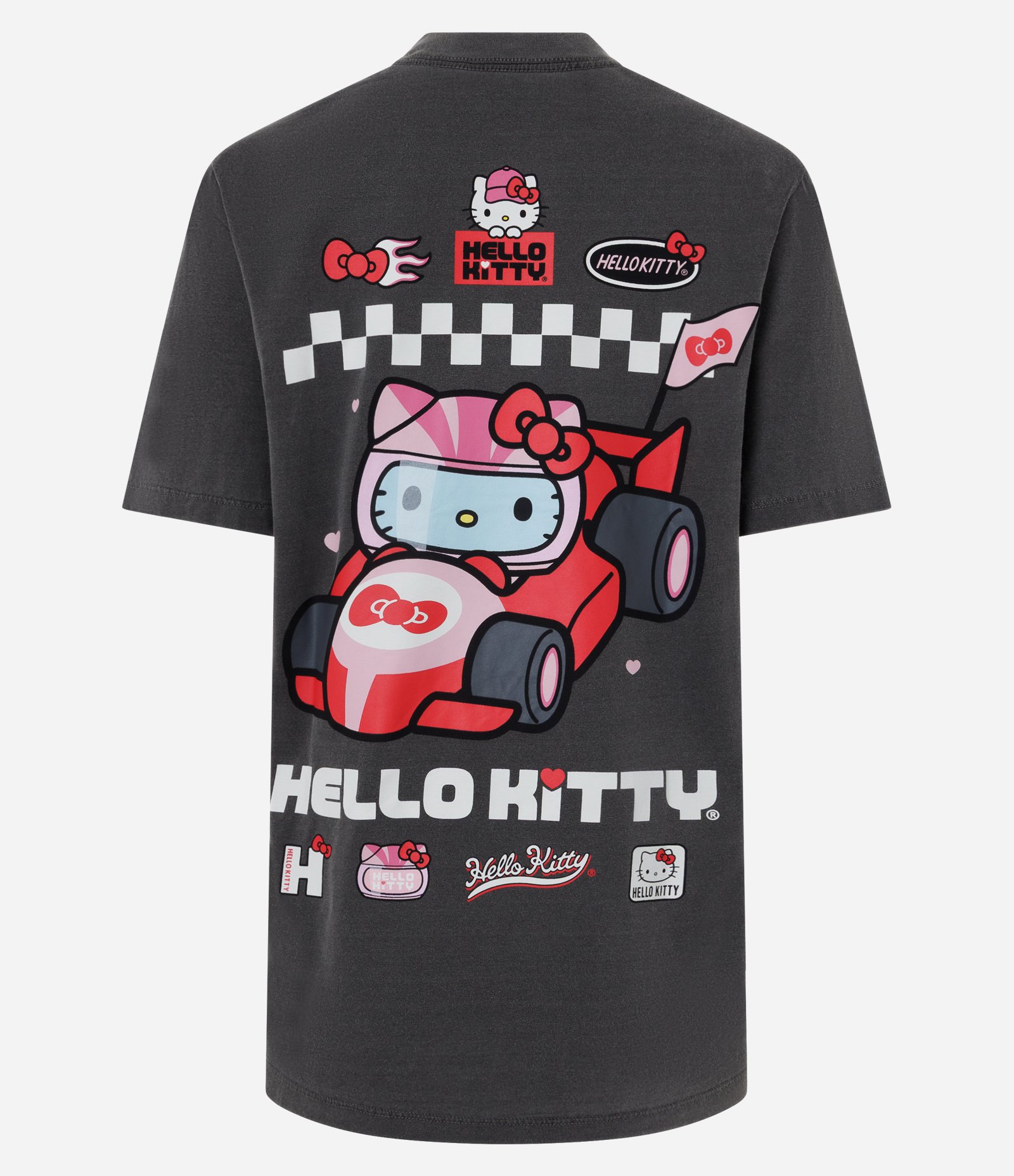 Camiseta Oversized em Algodão com Estampa Hello Kitty Preto 6