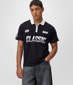 Camiseta Boxy em Piquet Esportiva com Zíper
