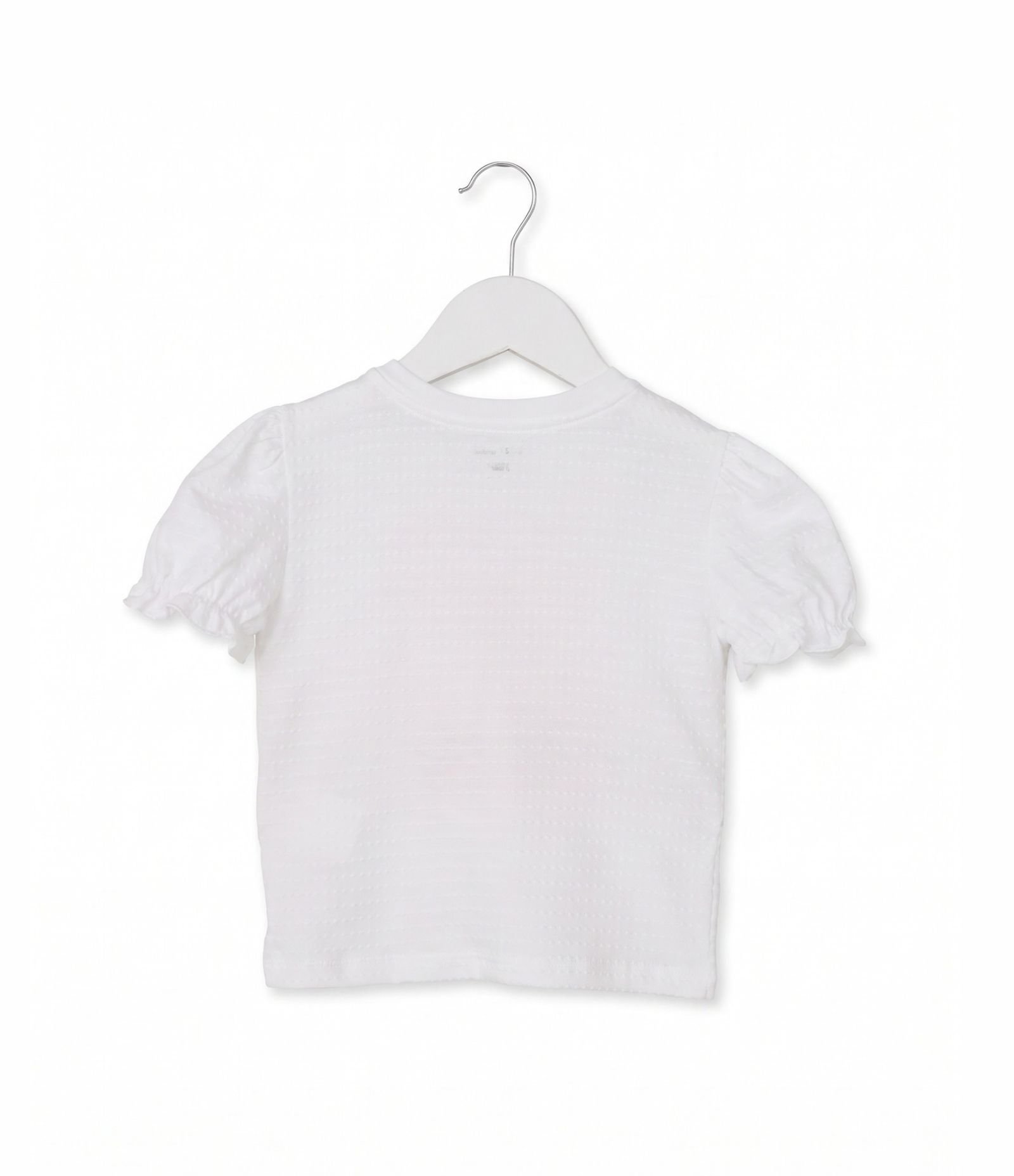 Camiseta Infantil em Algodão Laço Puff com Cereja Paetê - Tam 1 a 6 Anos Branco 5