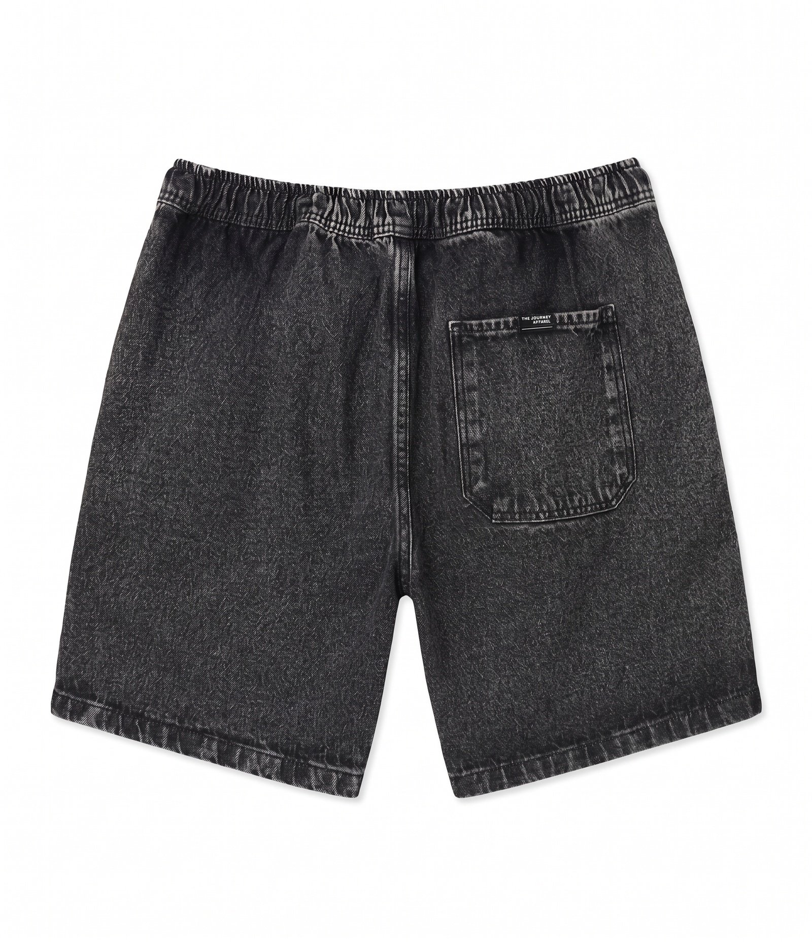 Bermuda Jeans Masculina Regular com Cós Elástico Preto 2